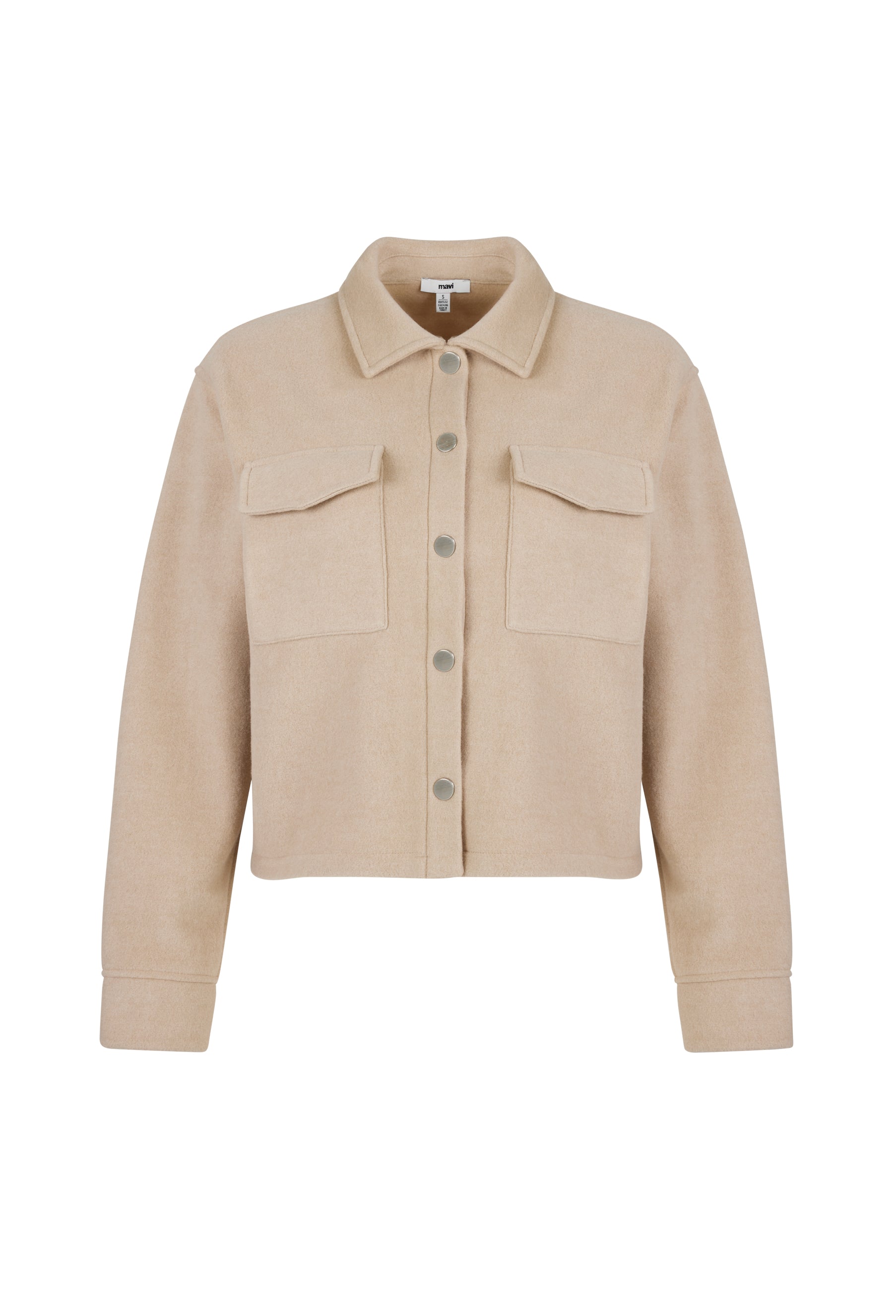 Button Sweatshirt in Cobblestone Melange Jacken Mavi