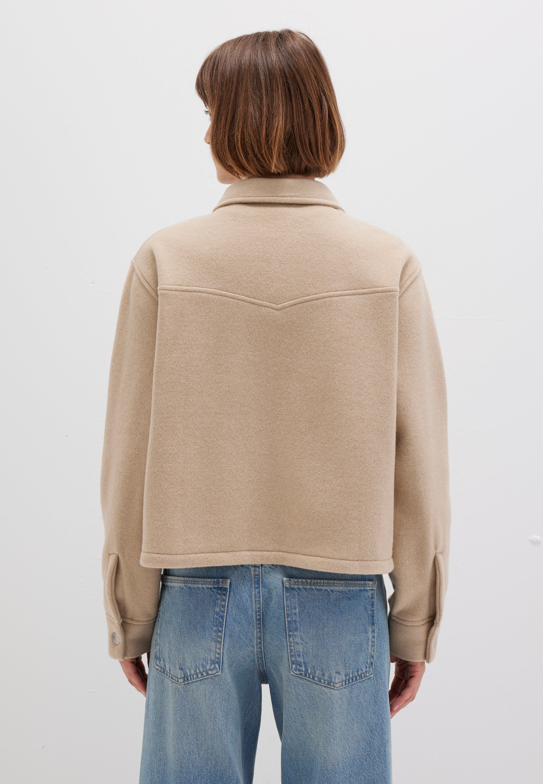 Button Sweatshirt in Cobblestone Melange Jacken Mavi