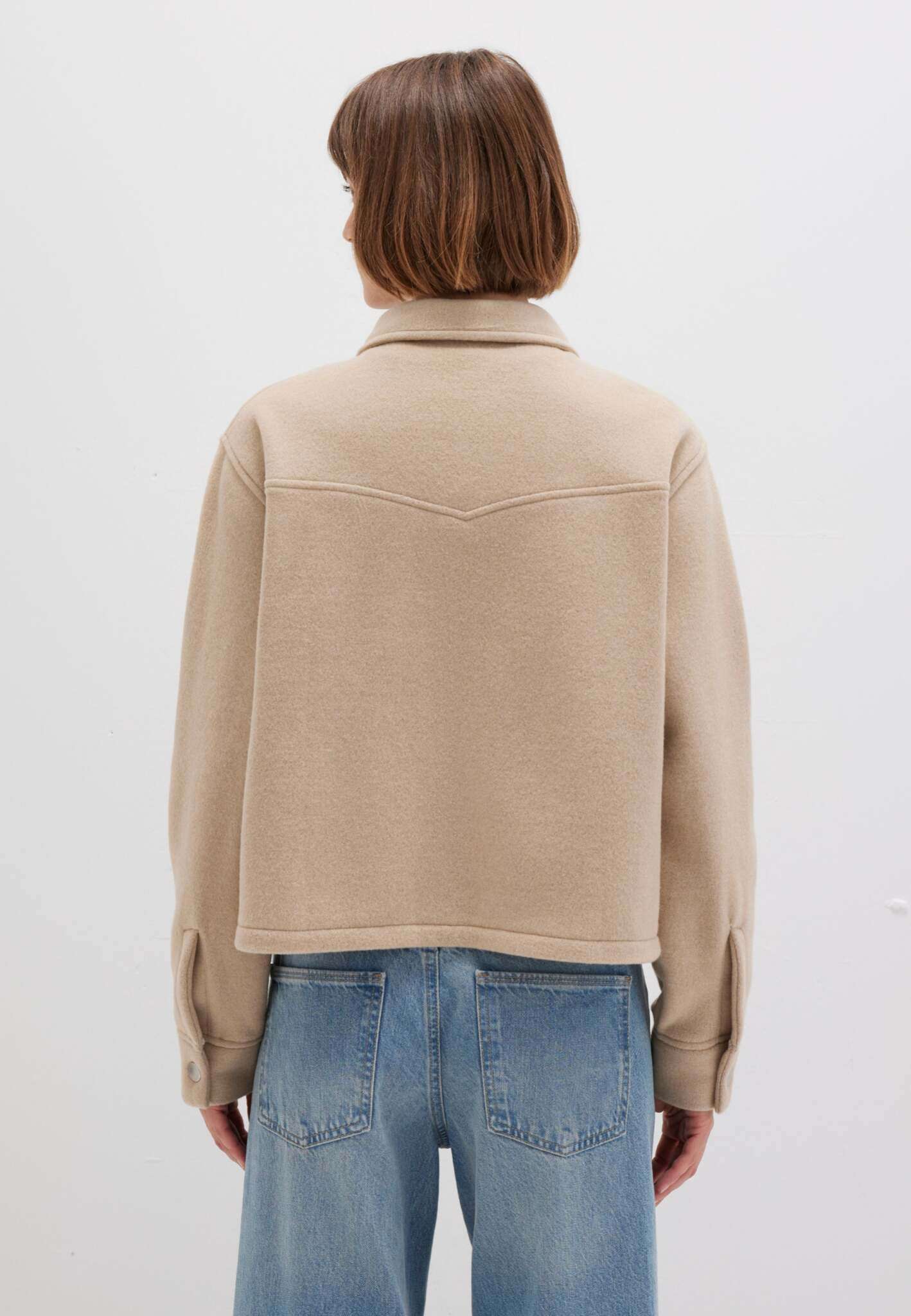 Button Sweatshirt in Cobblestone Melange Jacken Mavi