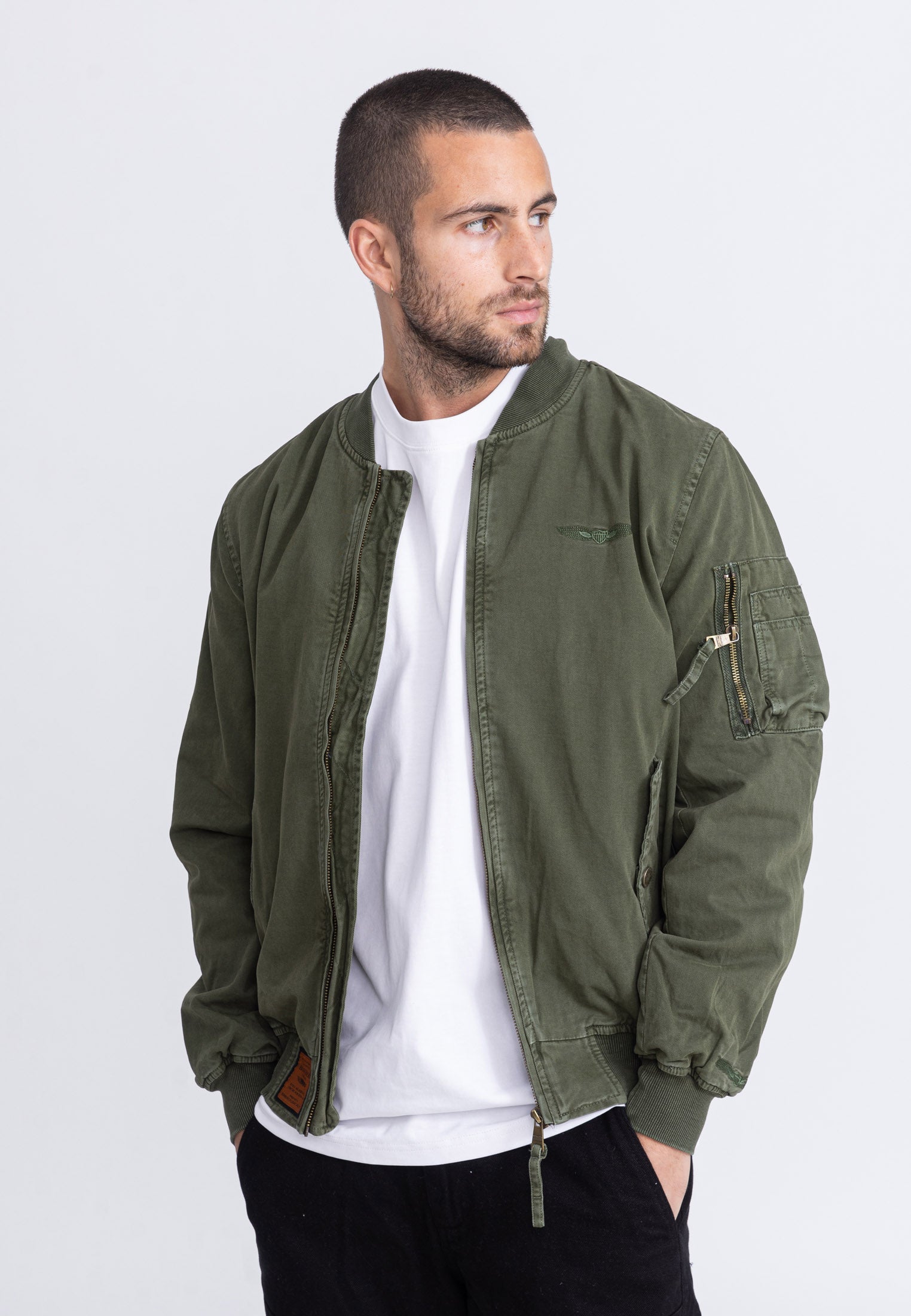 Mac M Bomberjacke in Kaki Jacken Bombers Original