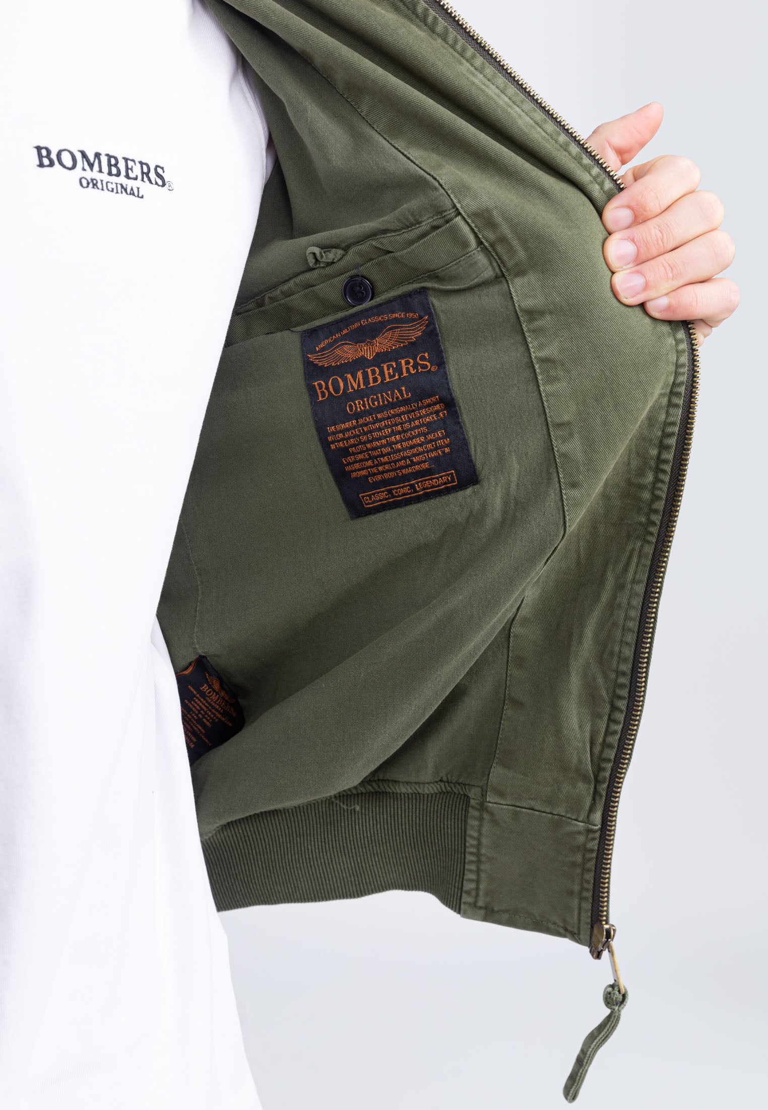Mac M Bomberjacke in Kaki Jacken Bombers Original