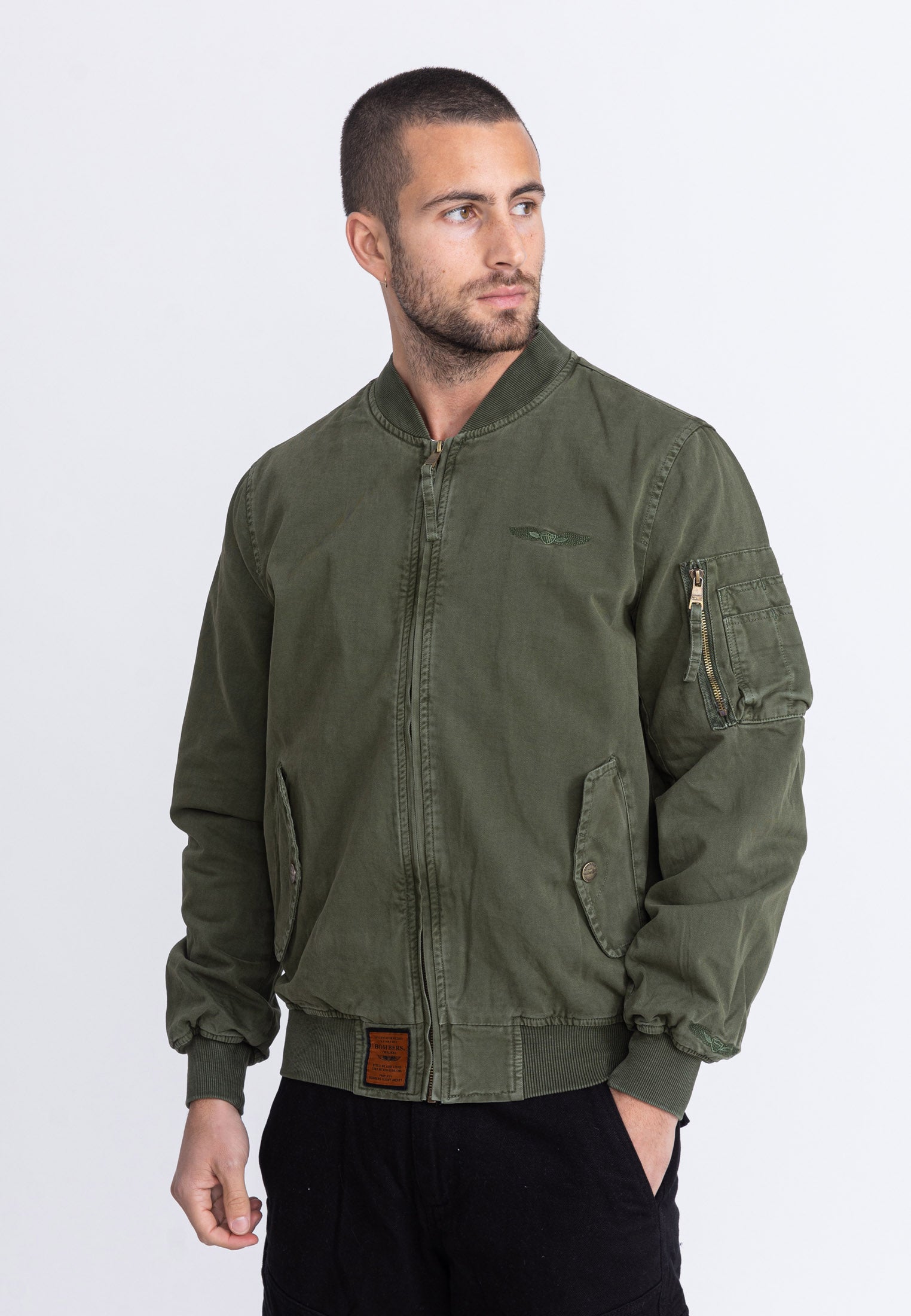 Mac M Bomberjacke in Kaki Jacken Bombers Original