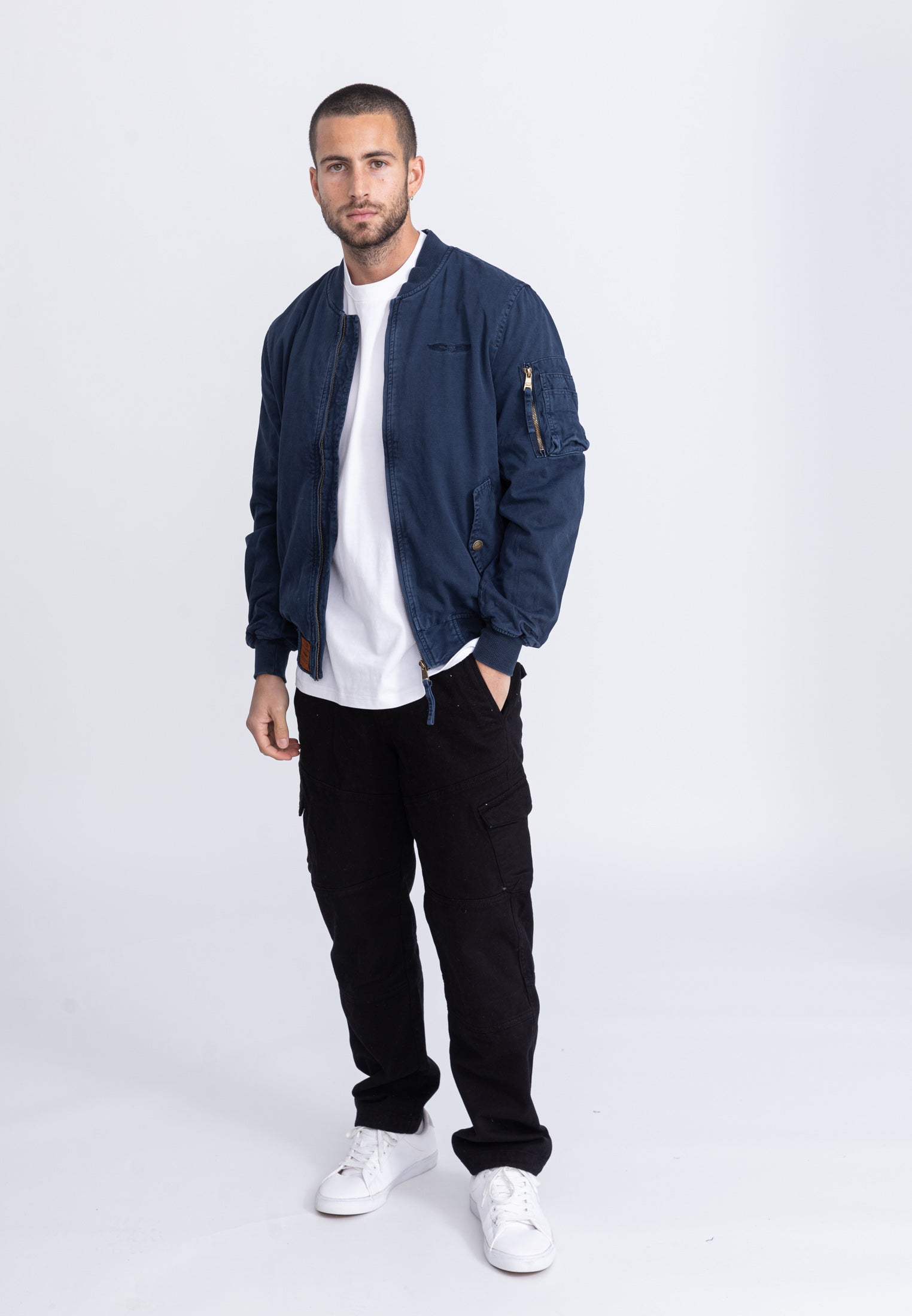 Mac M Bomberjacke in Navy Jacken Bombers Original