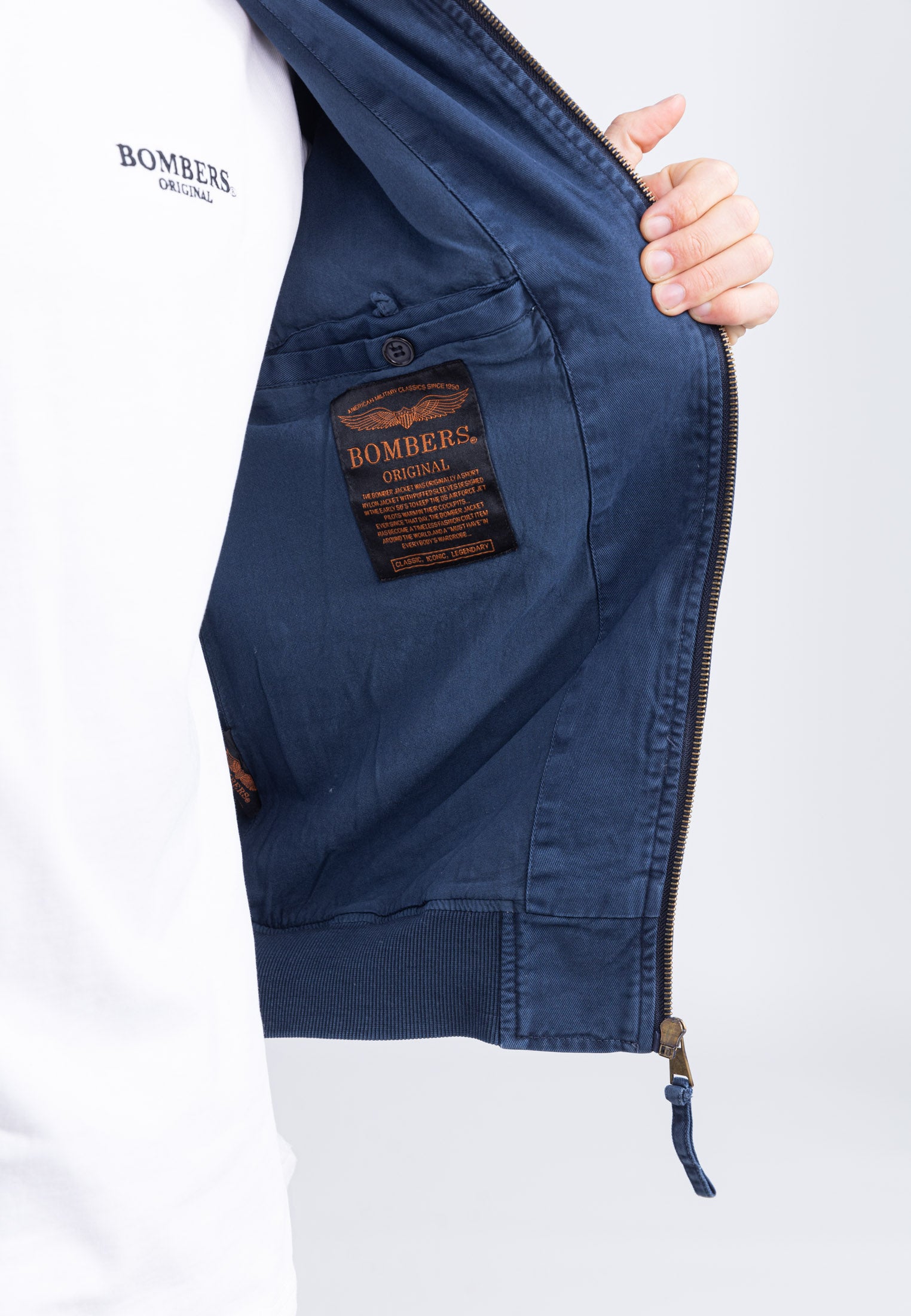 Mac M Bomberjacke in Navy Jacken Bombers Original