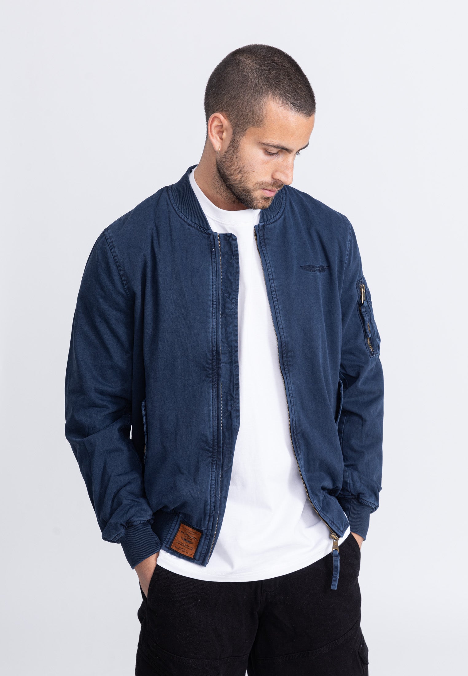 Mac M Bomberjacke in Navy Jacken Bombers Original