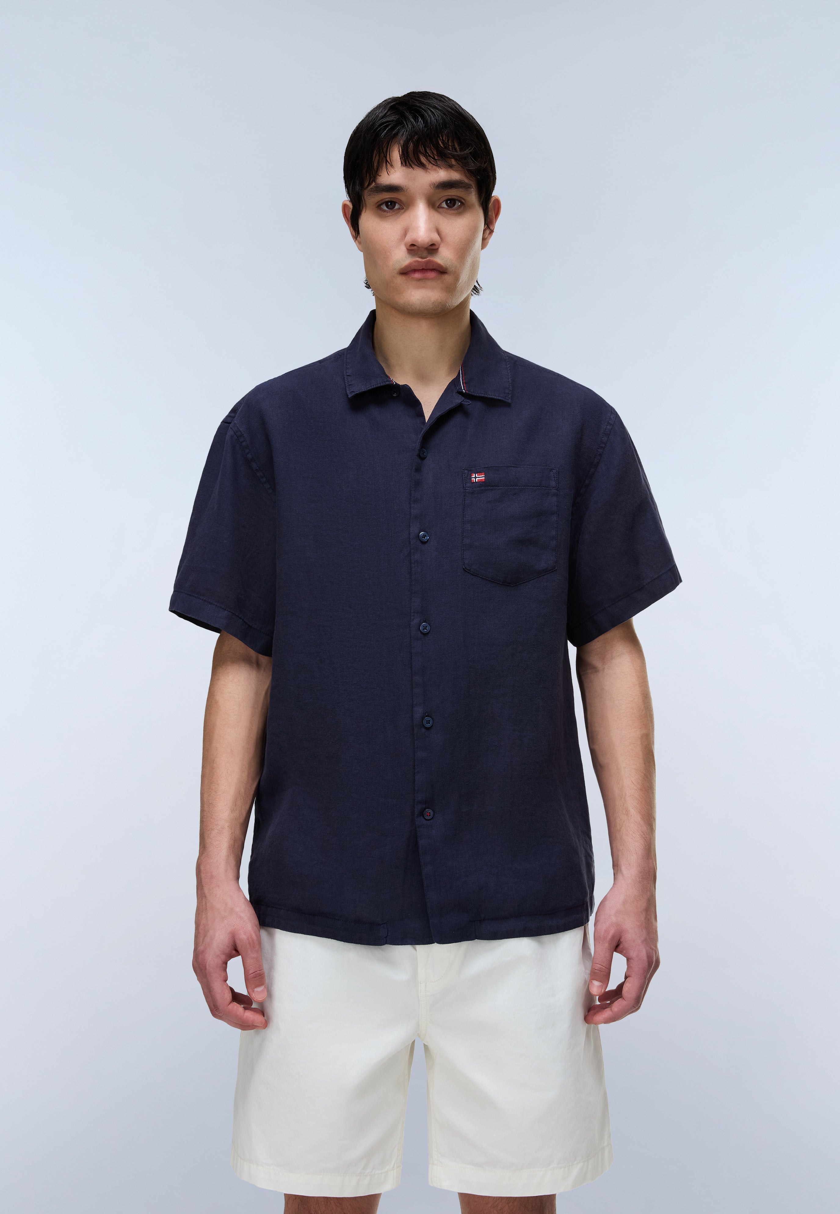 Kurzarmhemd G-LINEN SS 1 in Blu Marine Hemden Napapijri