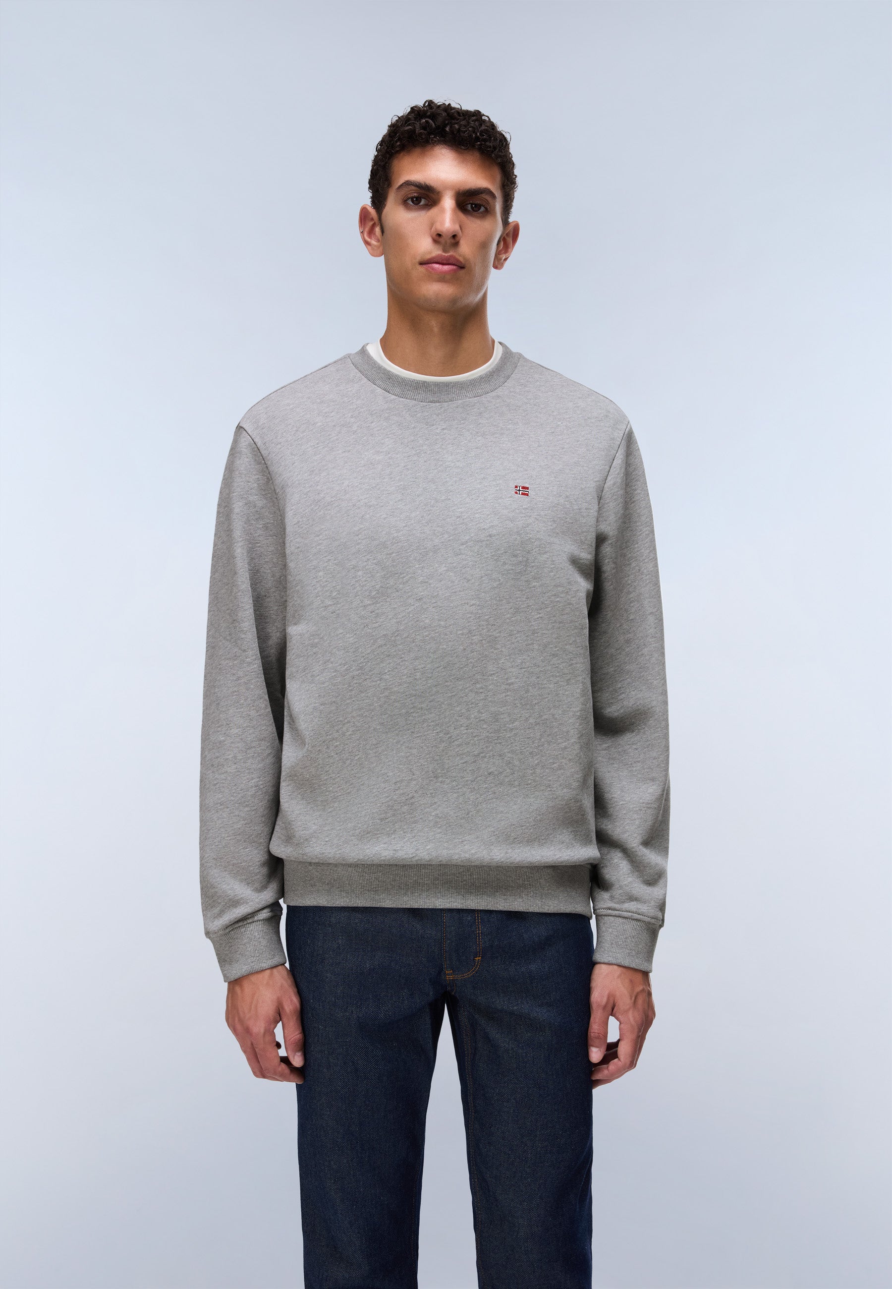 Sweatshirt BALIS CREW SUM 2 in Medium Grey Melange Sweatshirts Napapijri
