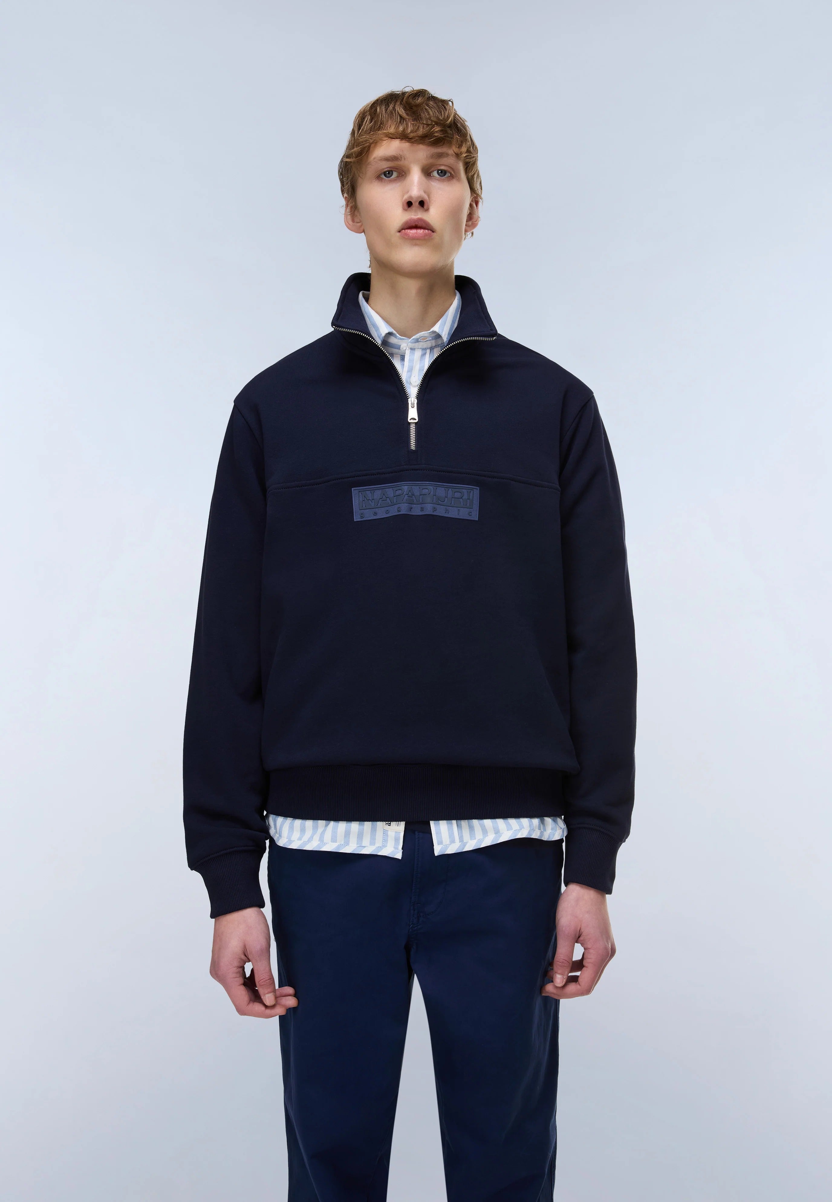 Sweatshirt B-BOX LOGO HZ in Blu Marine Sweatshirts Napapijri