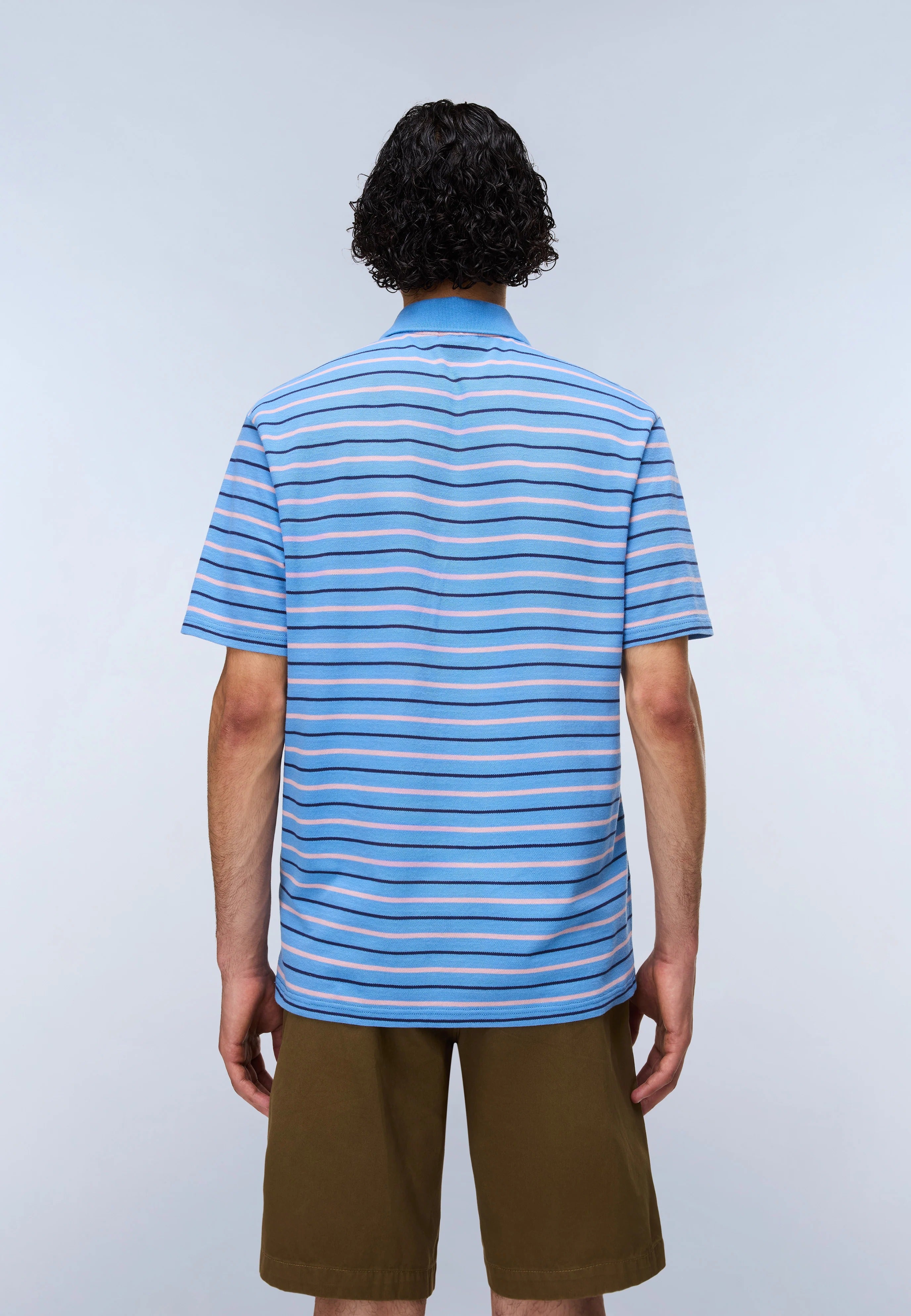 Polo E-HIKARI SS in Stripe Blue T-Shirts Napapijri