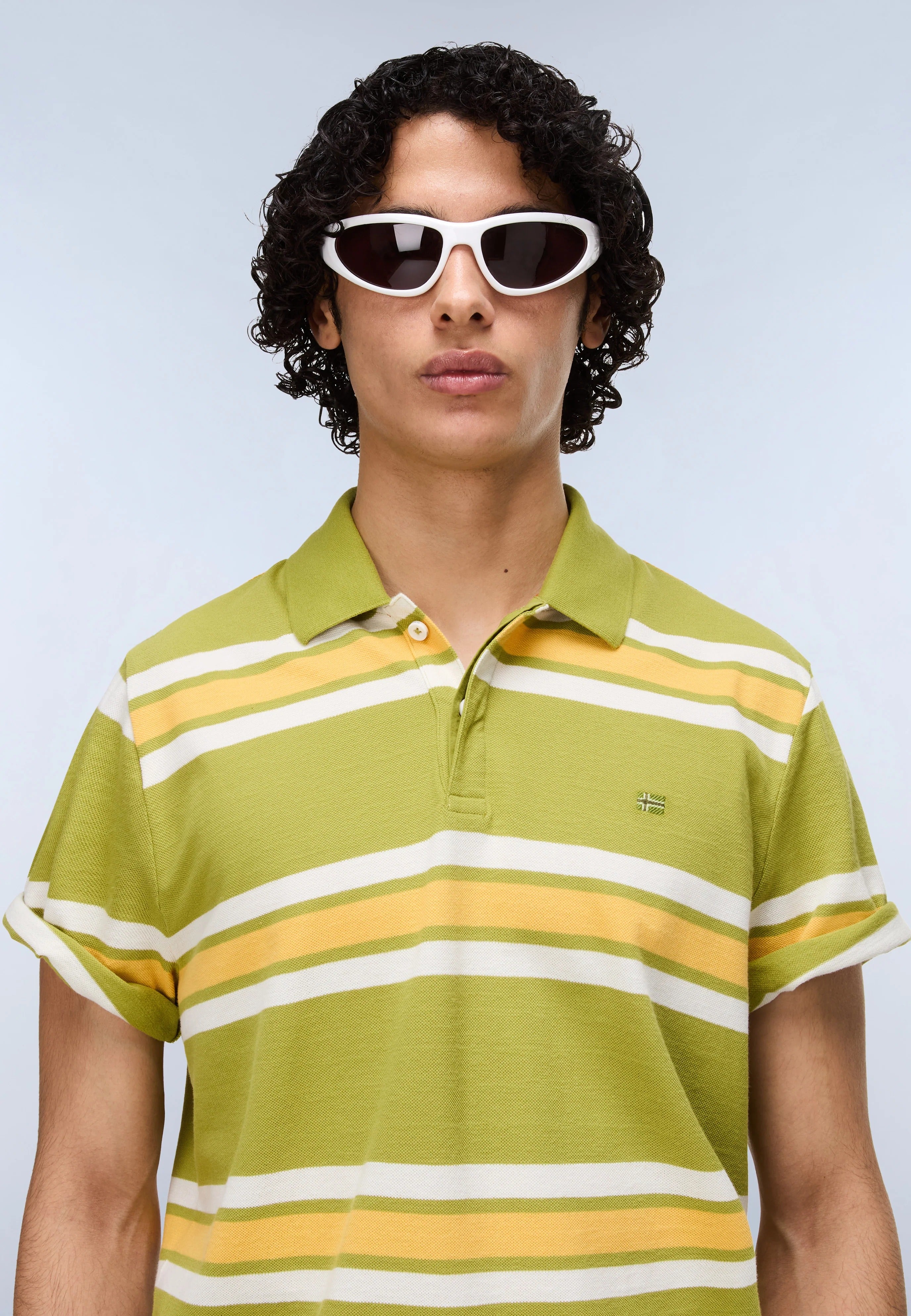 Polo E-HIKARI SS in Stripe Green T-Shirts Napapijri