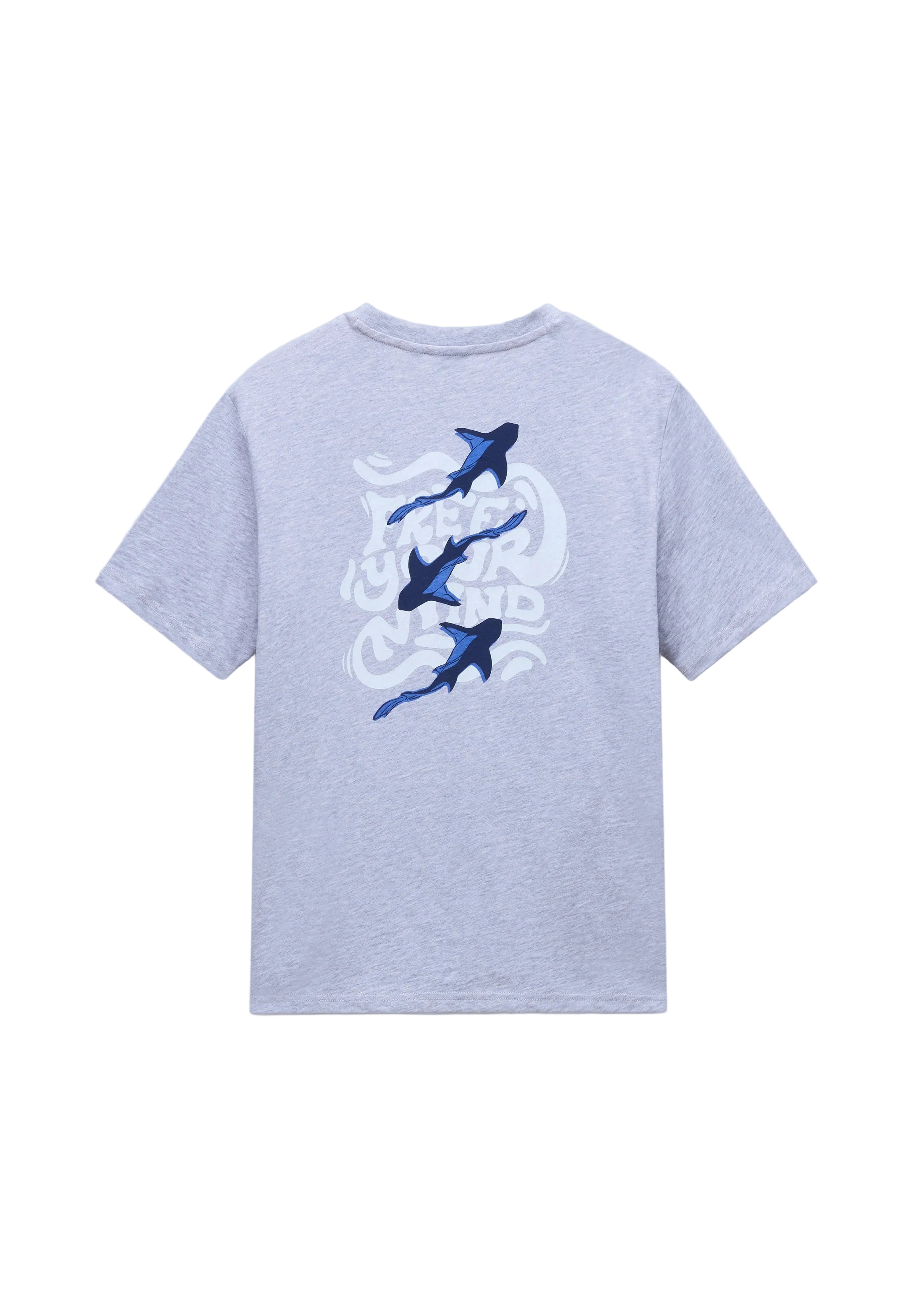 T-Shirt S-ELIOR SS in Grey Melange T-Shirts Napapijri