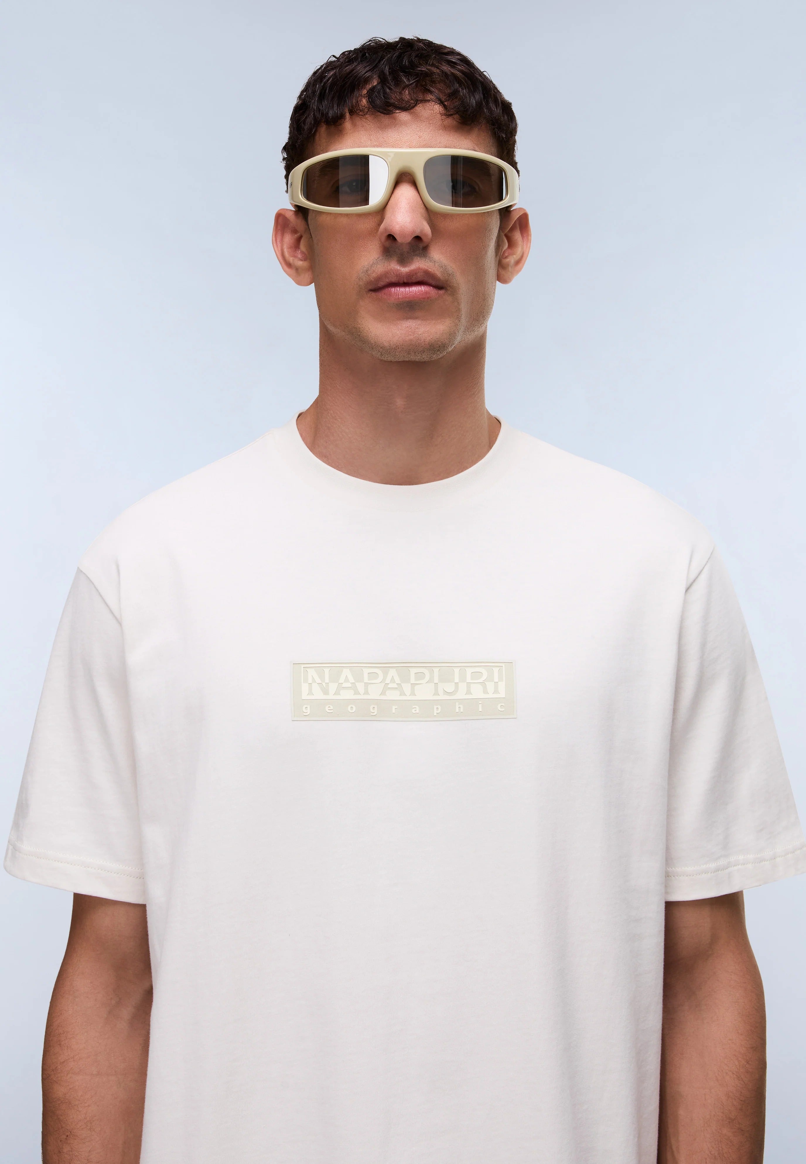 T-Shirt S-BOX LOGO SS 1 in White Whisper T-Shirts Napapijri
