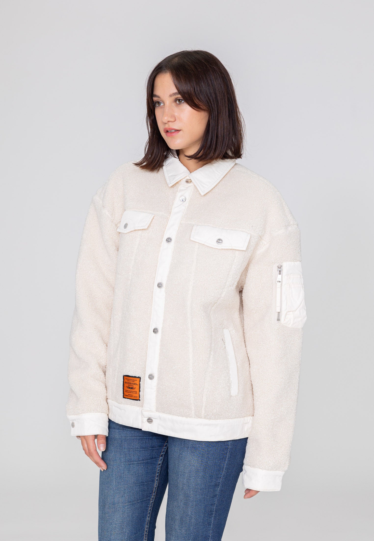 Saratoga U Sherpajacke in Cream Jacken Bombers Original