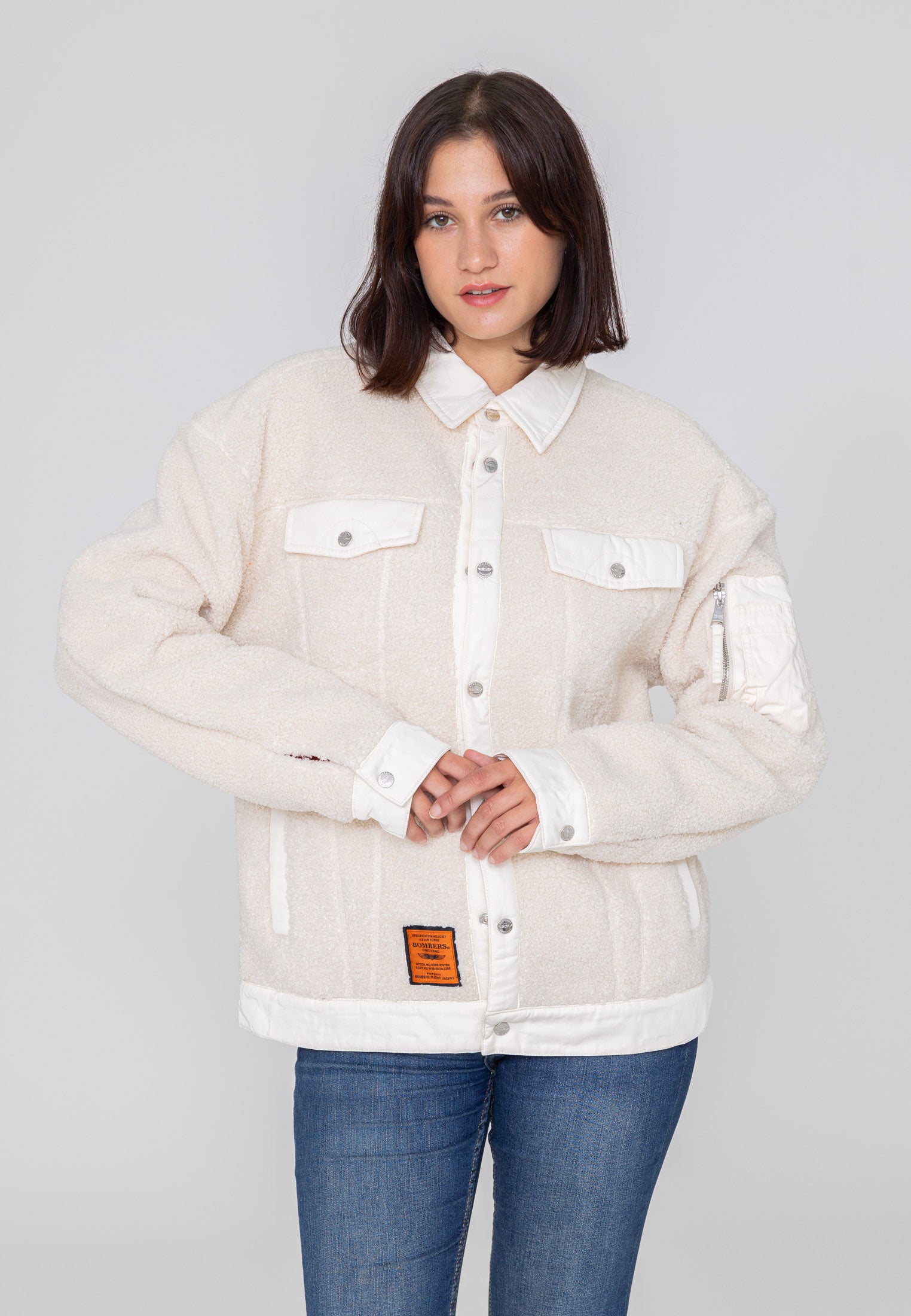 Saratoga U Sherpajacke in Cream Jacken Bombers Original