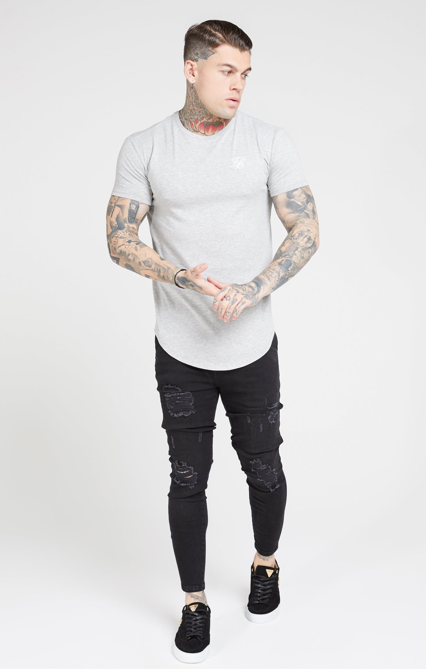 Essential Distressed Skinny Jean in Black Jeans SikSilk