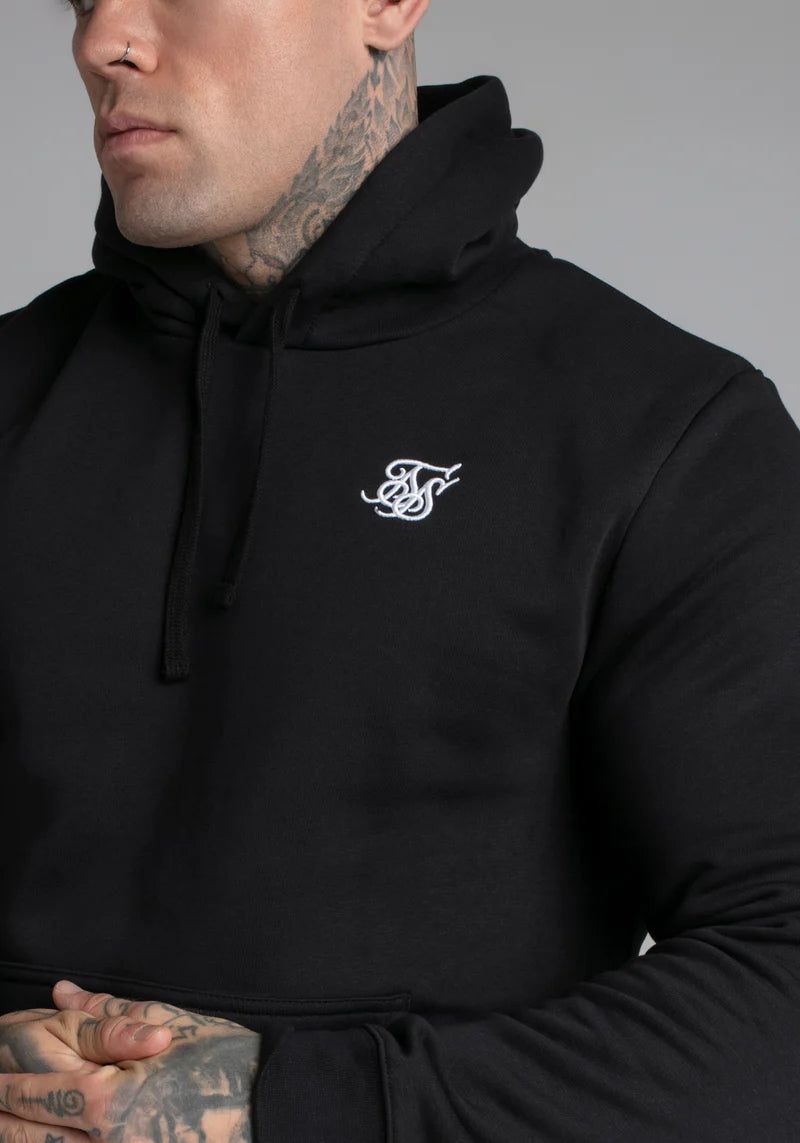Essential Overhead Hoodie in Black Kapuzenpullover SikSilk