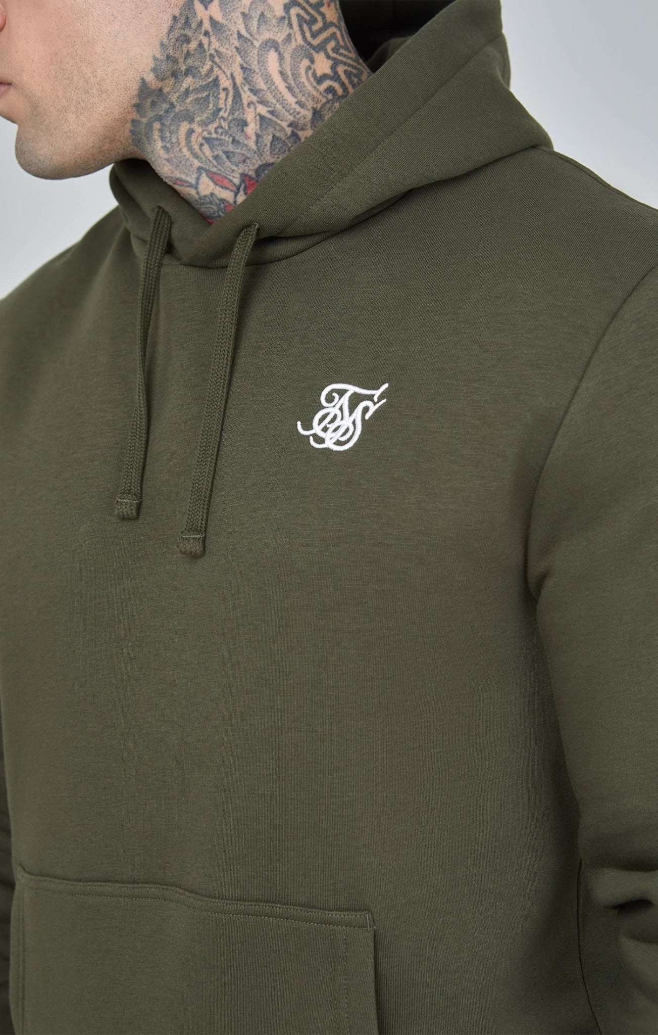 Essential Overhead Hoodie in Khaki Kapuzenpullover SikSilk   