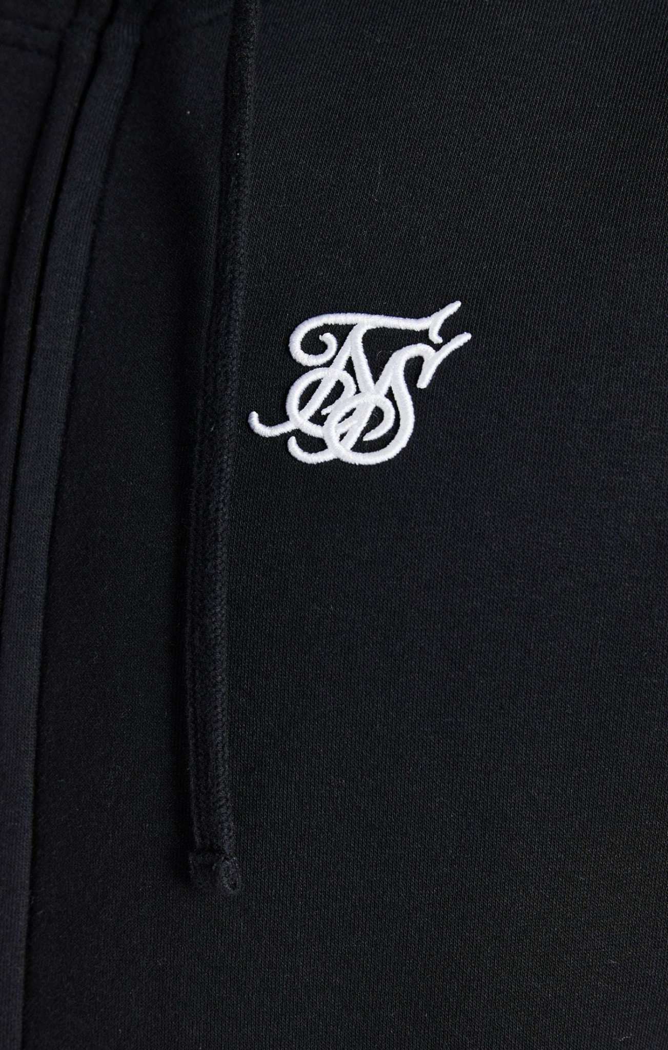 Essential Zip Through Funnel Hoodie in Black Kapuzenpullover SikSilk