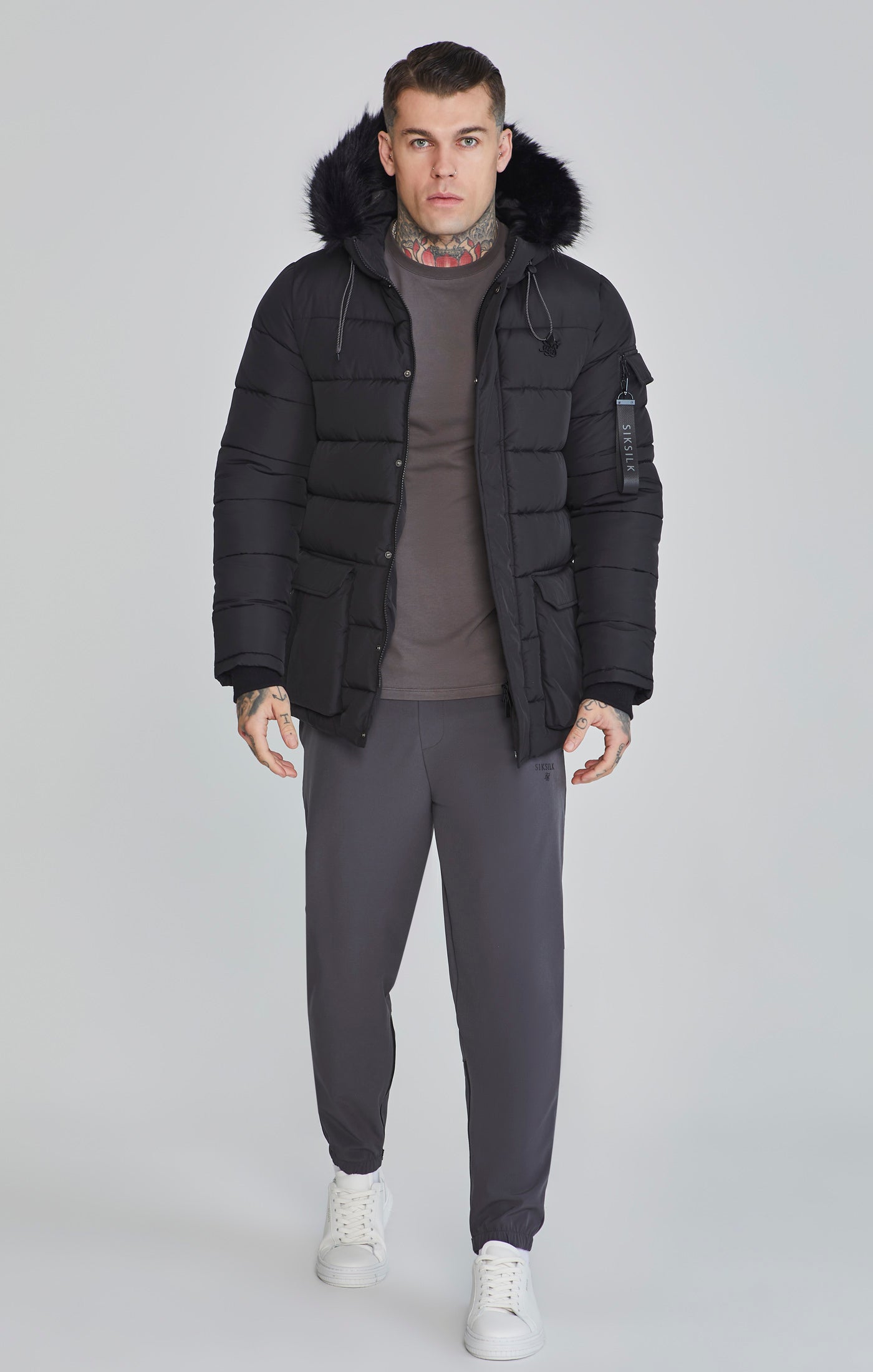 Parka in Black Jacken SikSilk