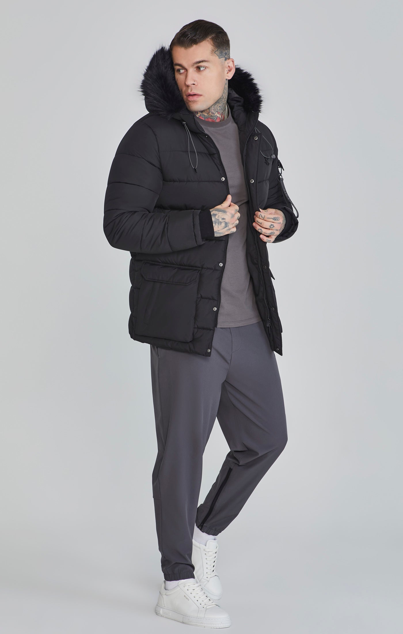 Parka in Black Jacken SikSilk
