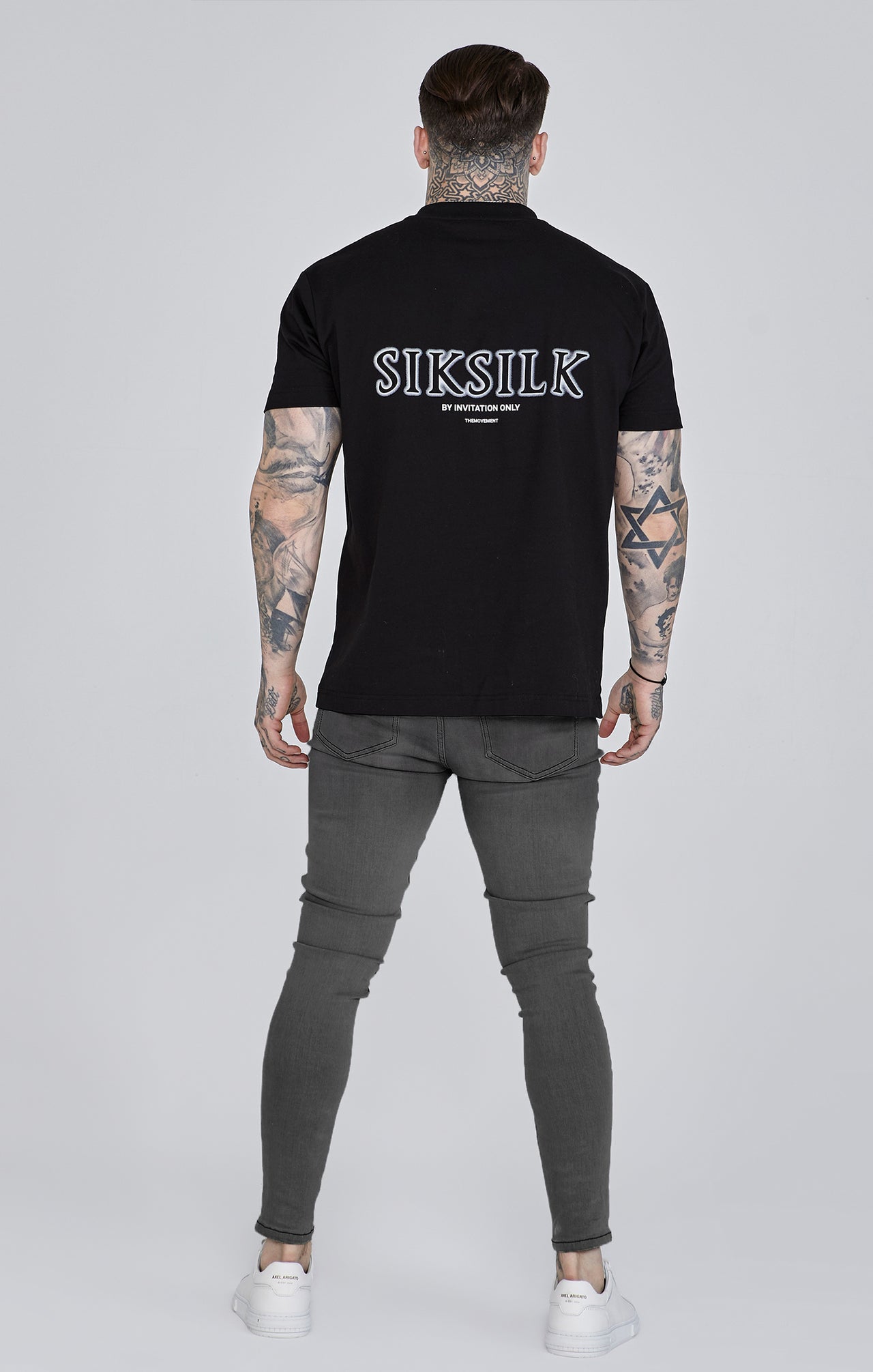 Distressed Skinny Jeans in Grey Jeans SikSilk