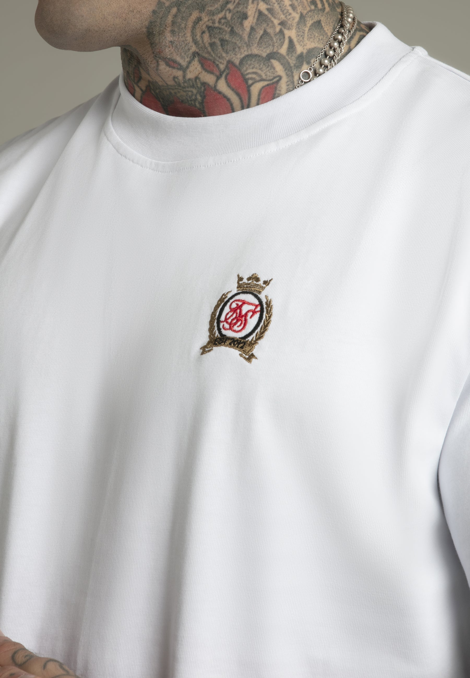 Oversized T-Shirt in White T-Shirts SikSilk