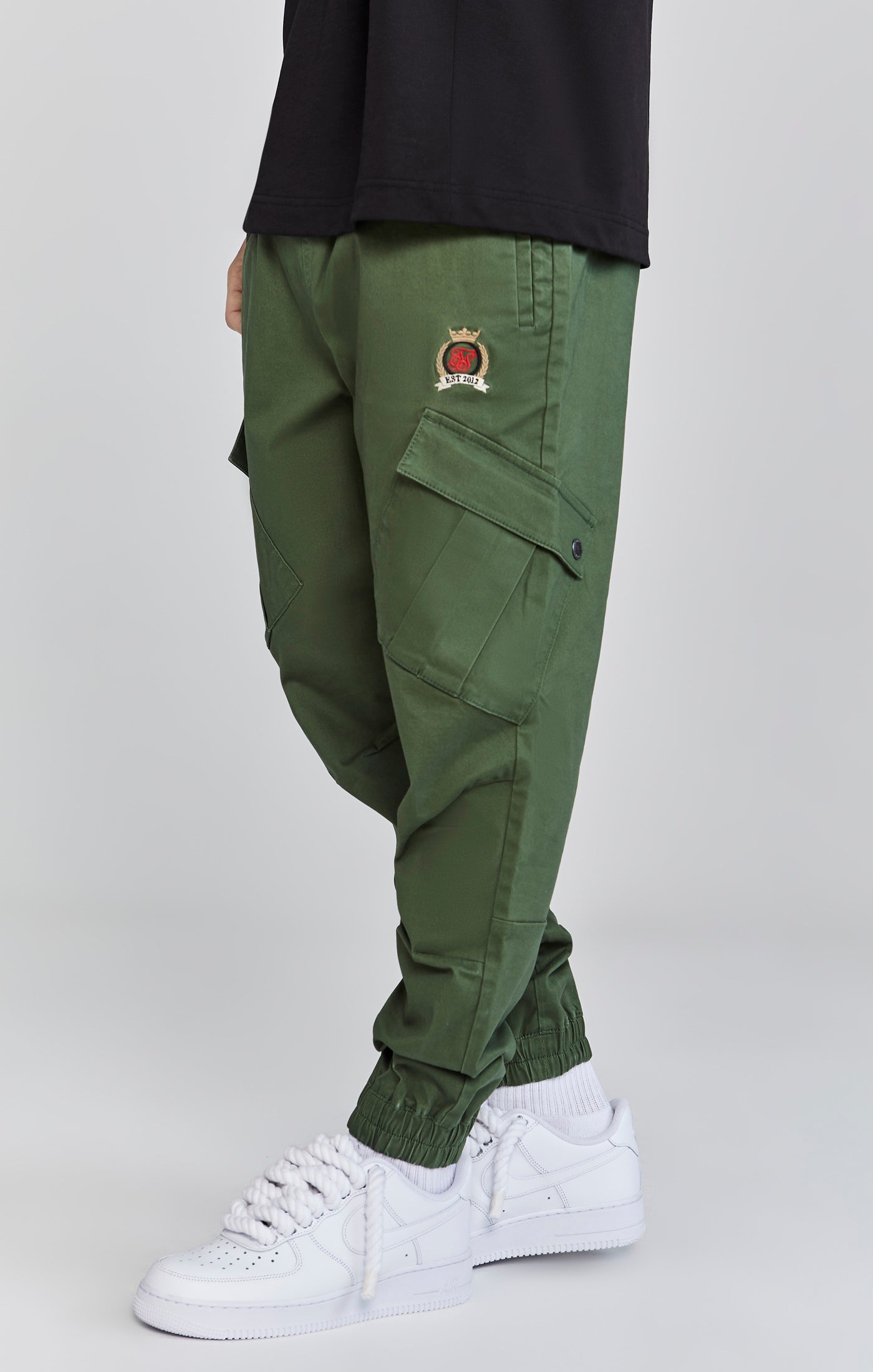 Cargo Pants in Green Khaki Hosen SikSilk