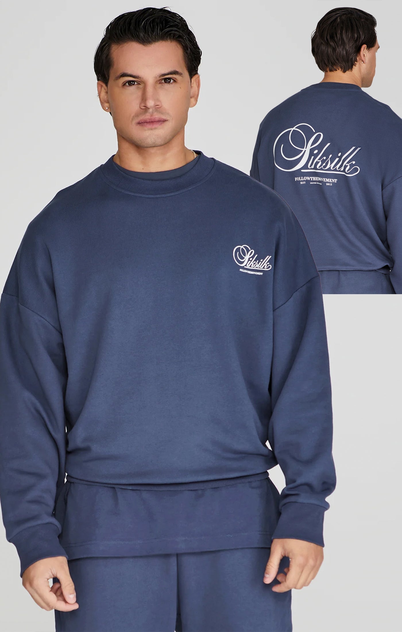 Graphic Sweater in Navy Sweatshirts SikSilk   