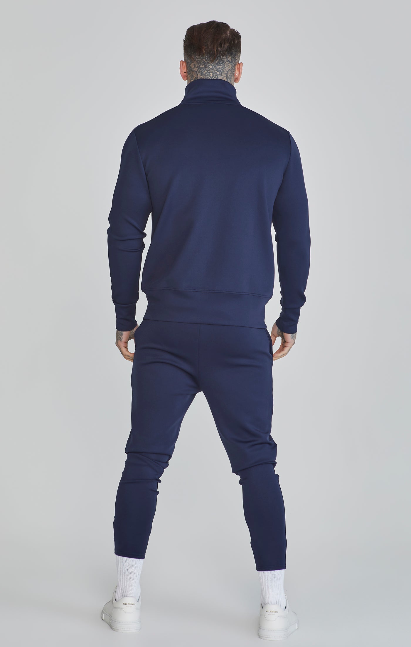 Essentials Poly Track Top in Navy Sweatjacken SikSilk