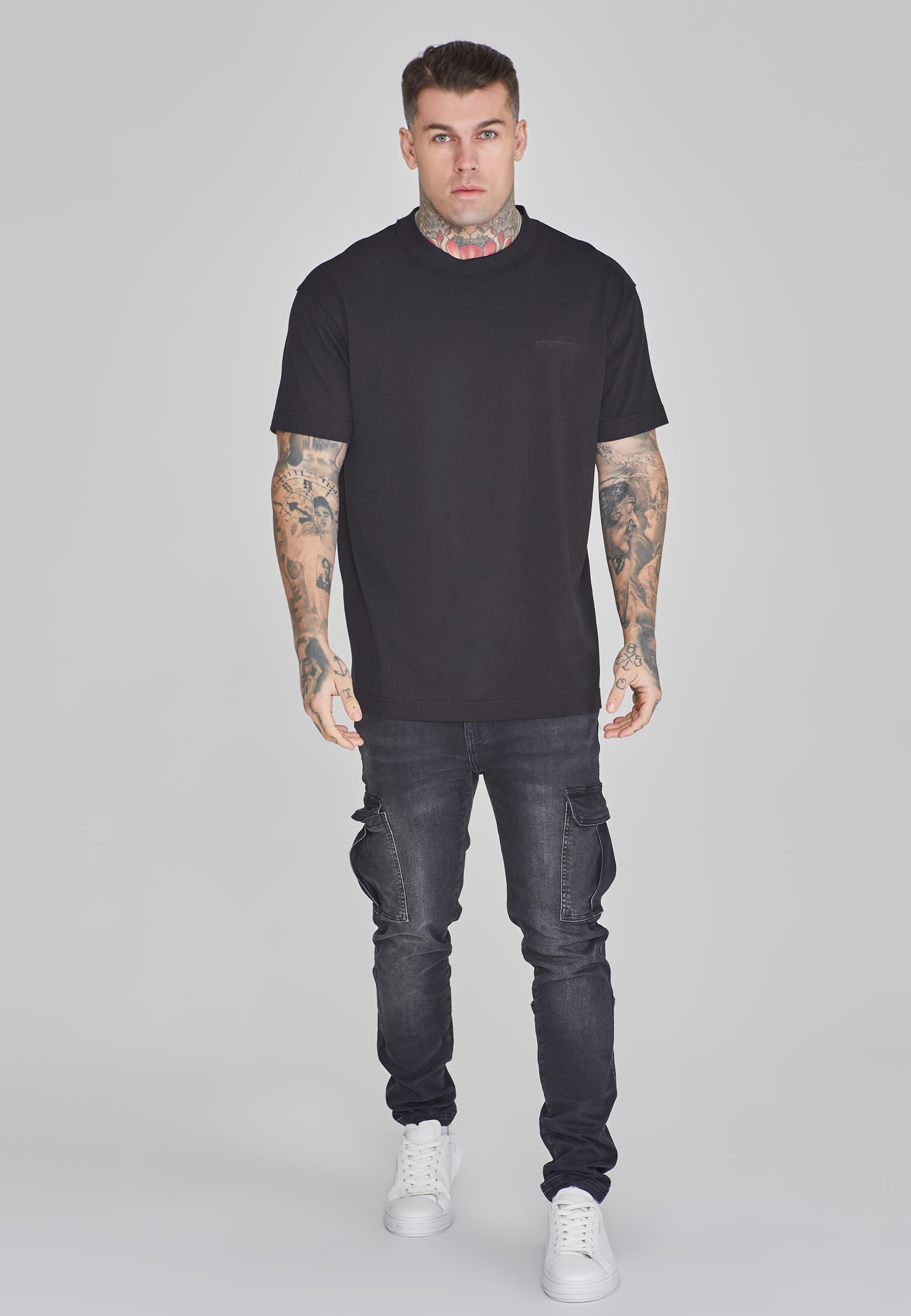 Oversized T-Shirt in Black T-Shirts SikSilk