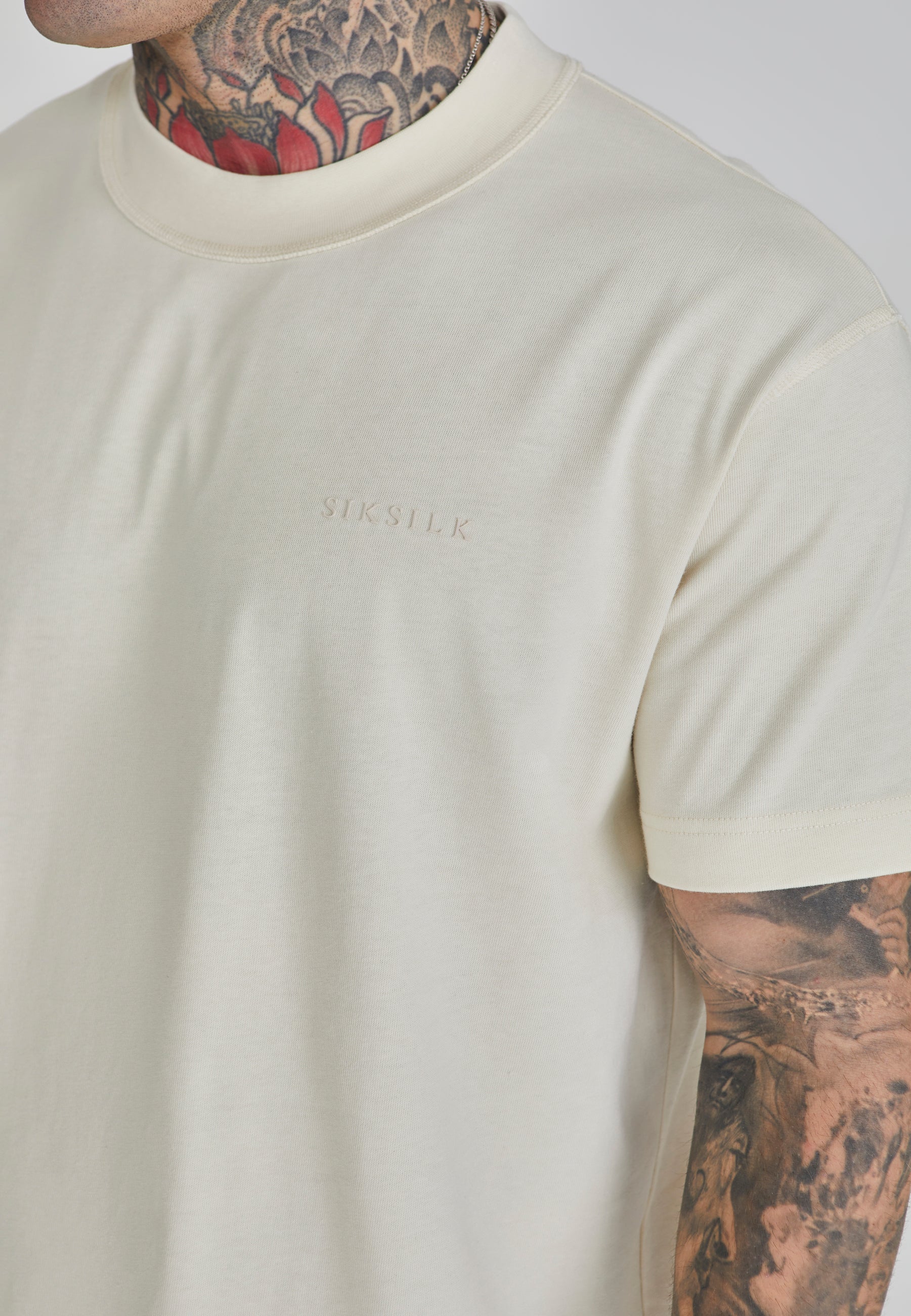 Oversized T-Shirt in Beige T-Shirts SikSilk