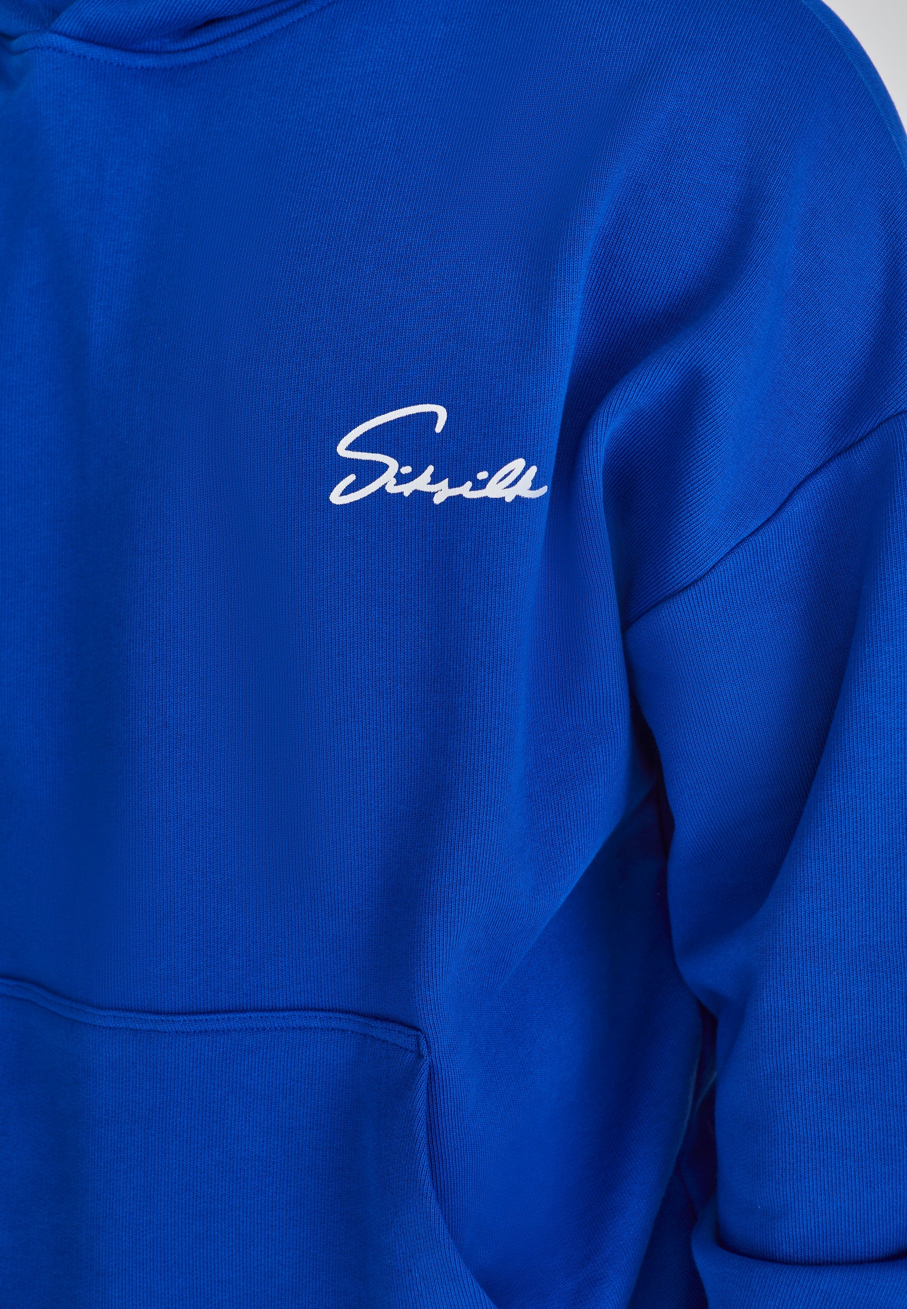Script Hoodie in Blue Kapuzenpullover SikSilk