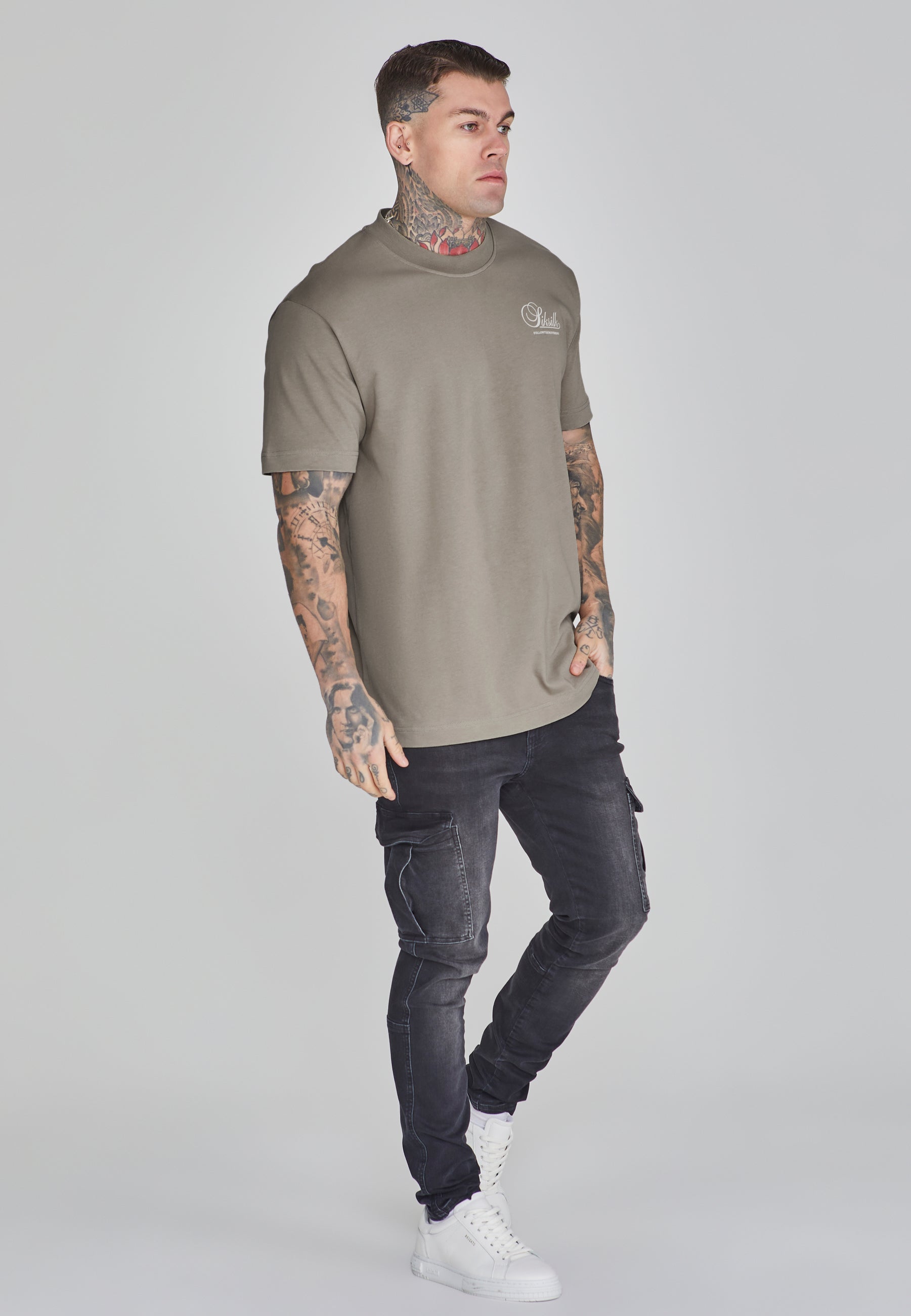 Graphic T-Shirt in Khaki T-Shirts SikSilk