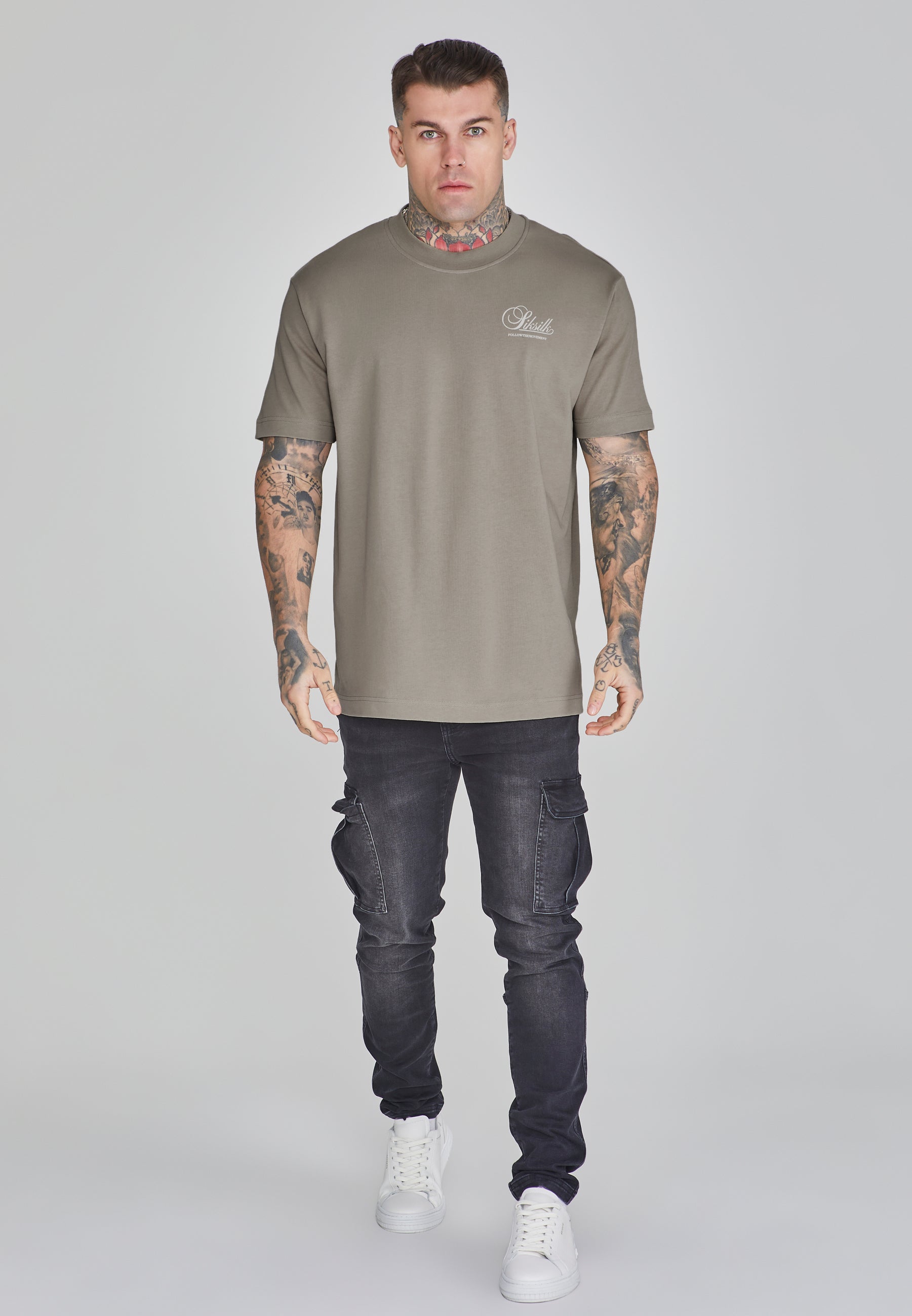 Graphic T-Shirt in Khaki T-Shirts SikSilk