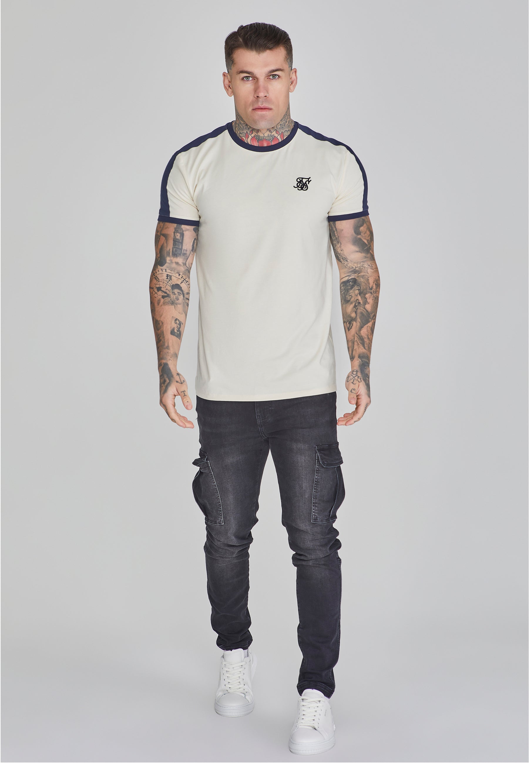 Ringer T-Shirt in Ecru T-Shirts SikSilk