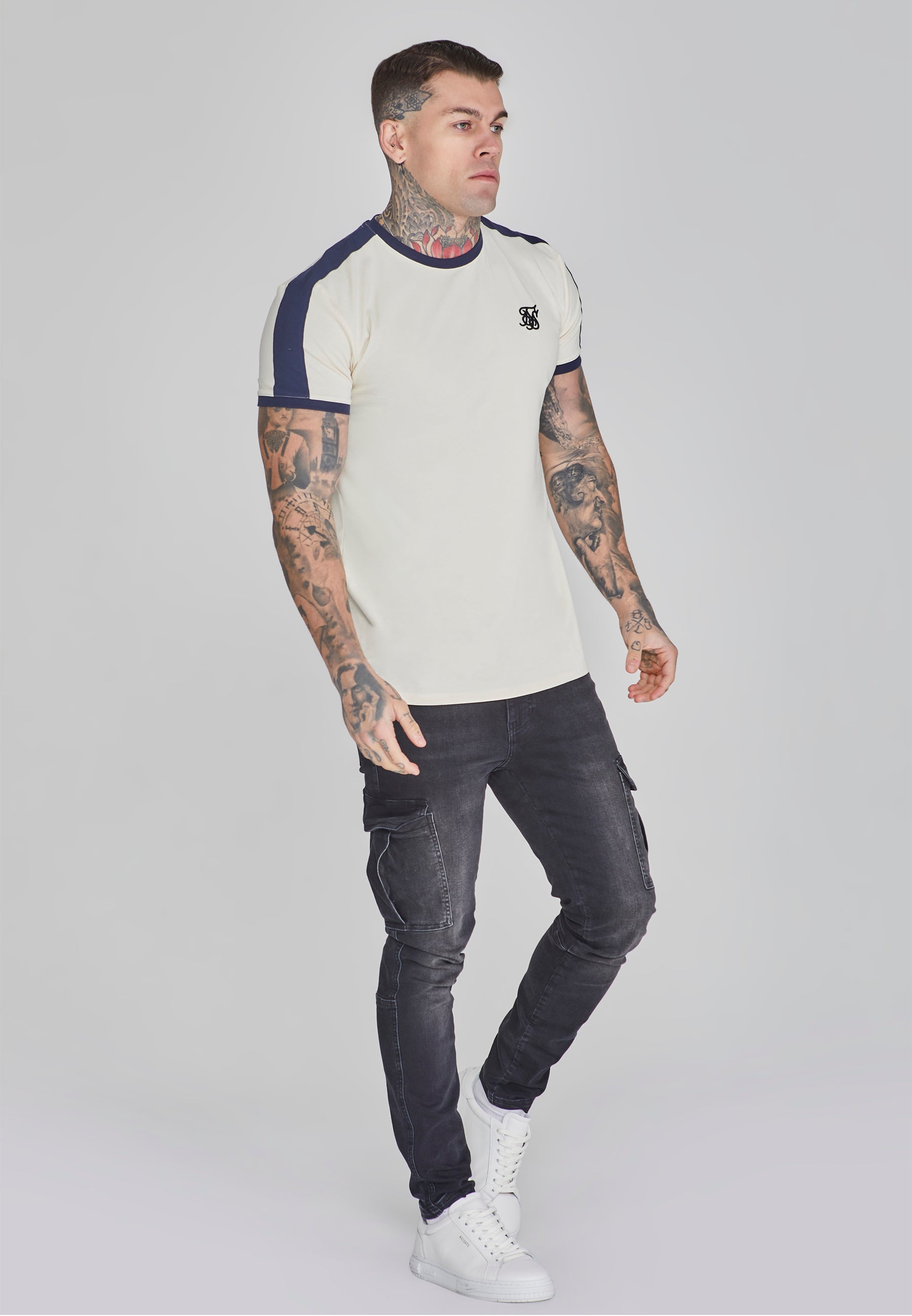 Ringer T-Shirt in Ecru T-Shirts SikSilk