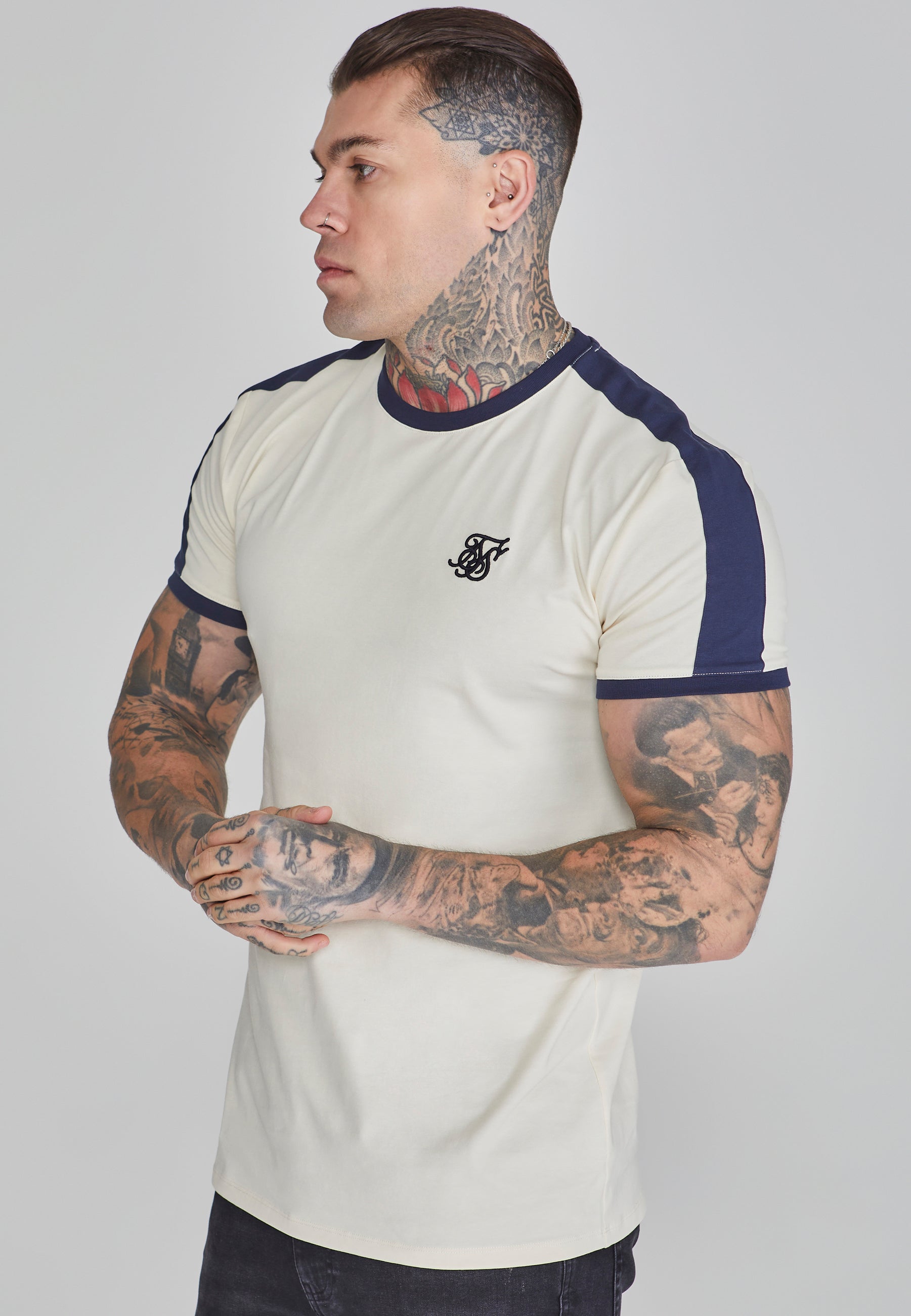 Ringer T-Shirt in Ecru T-Shirts SikSilk