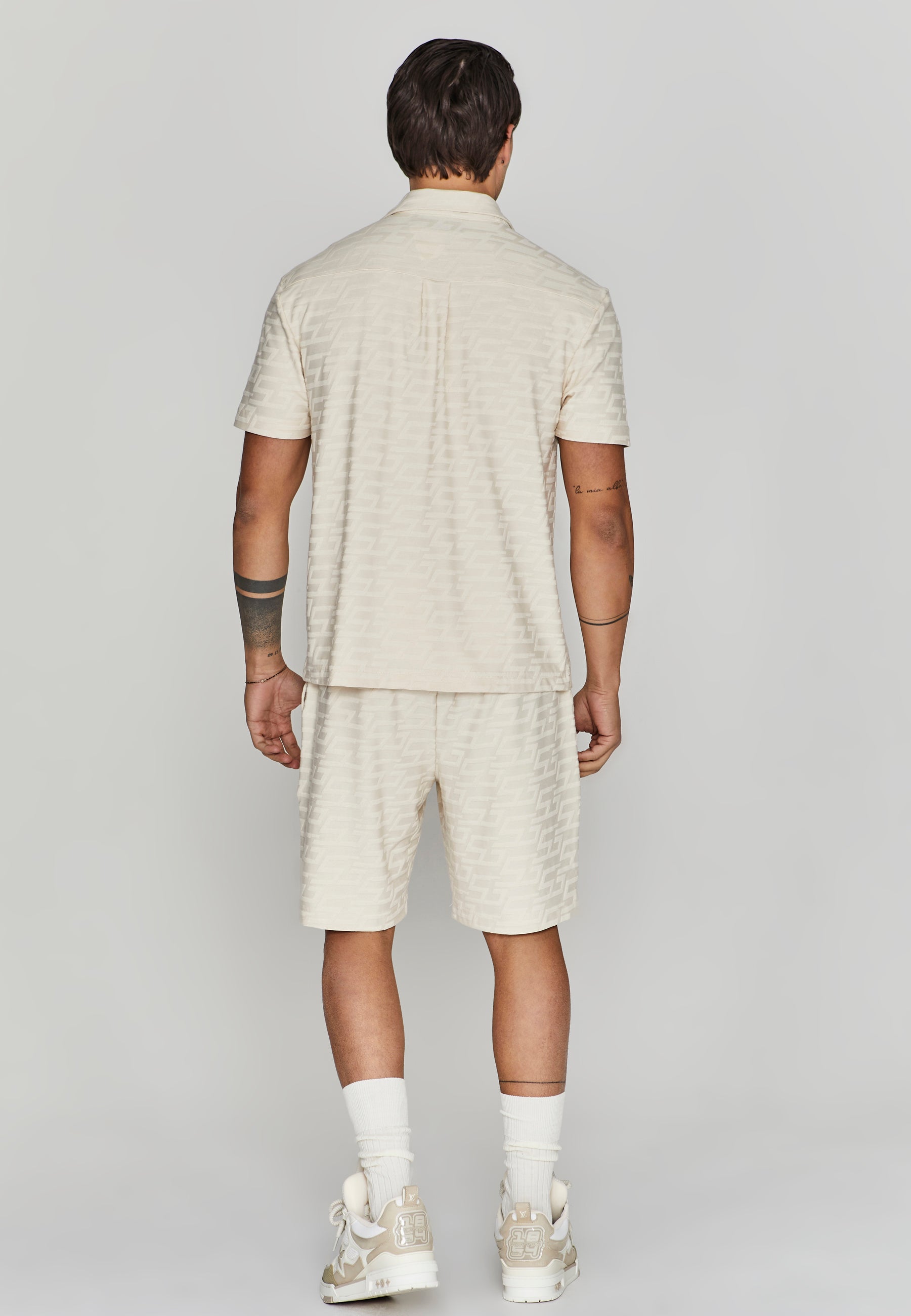 Towelling Shorts in Ecru Shorts SikSilk