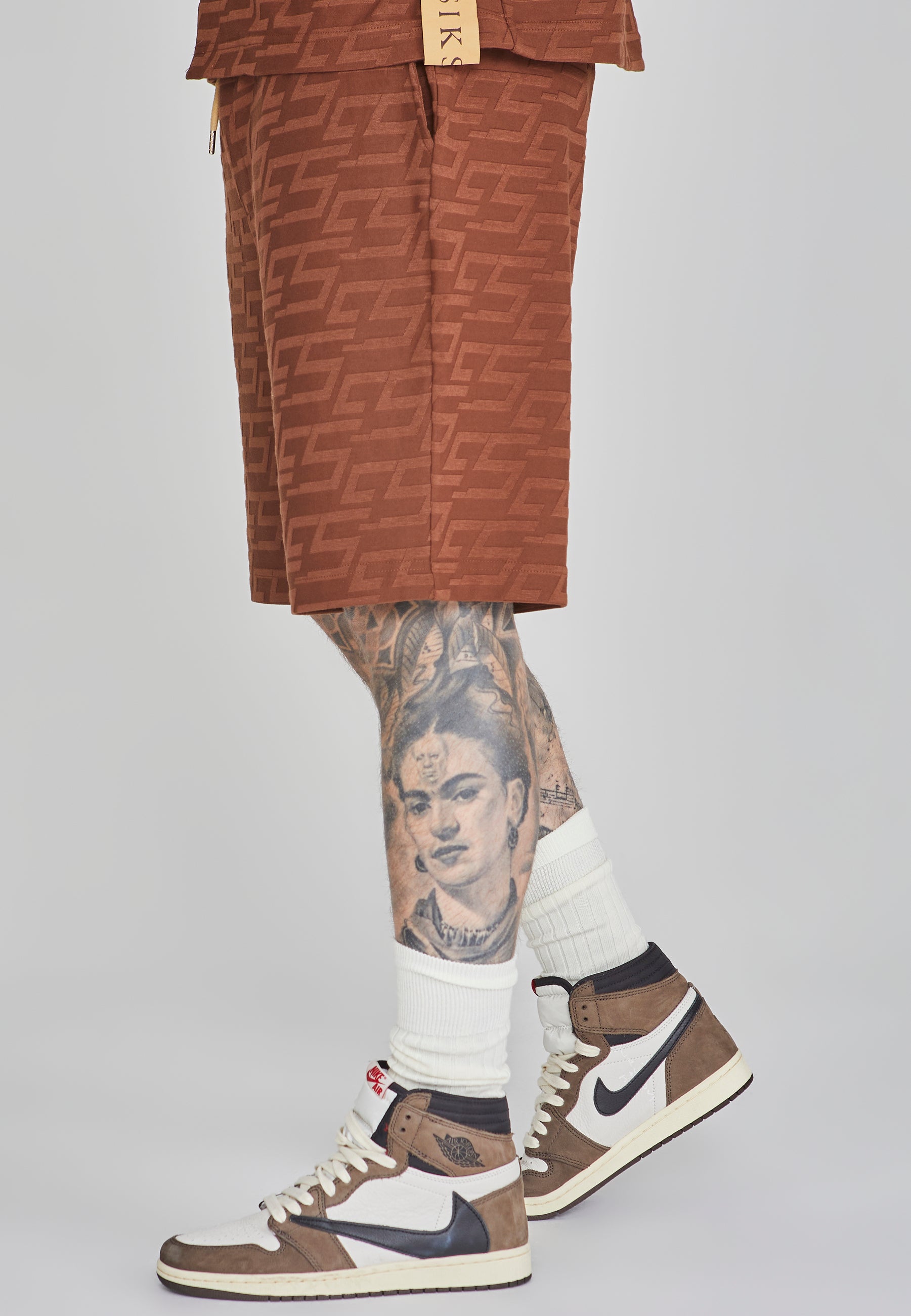 Towelling Shorts in Brown Shorts SikSilk