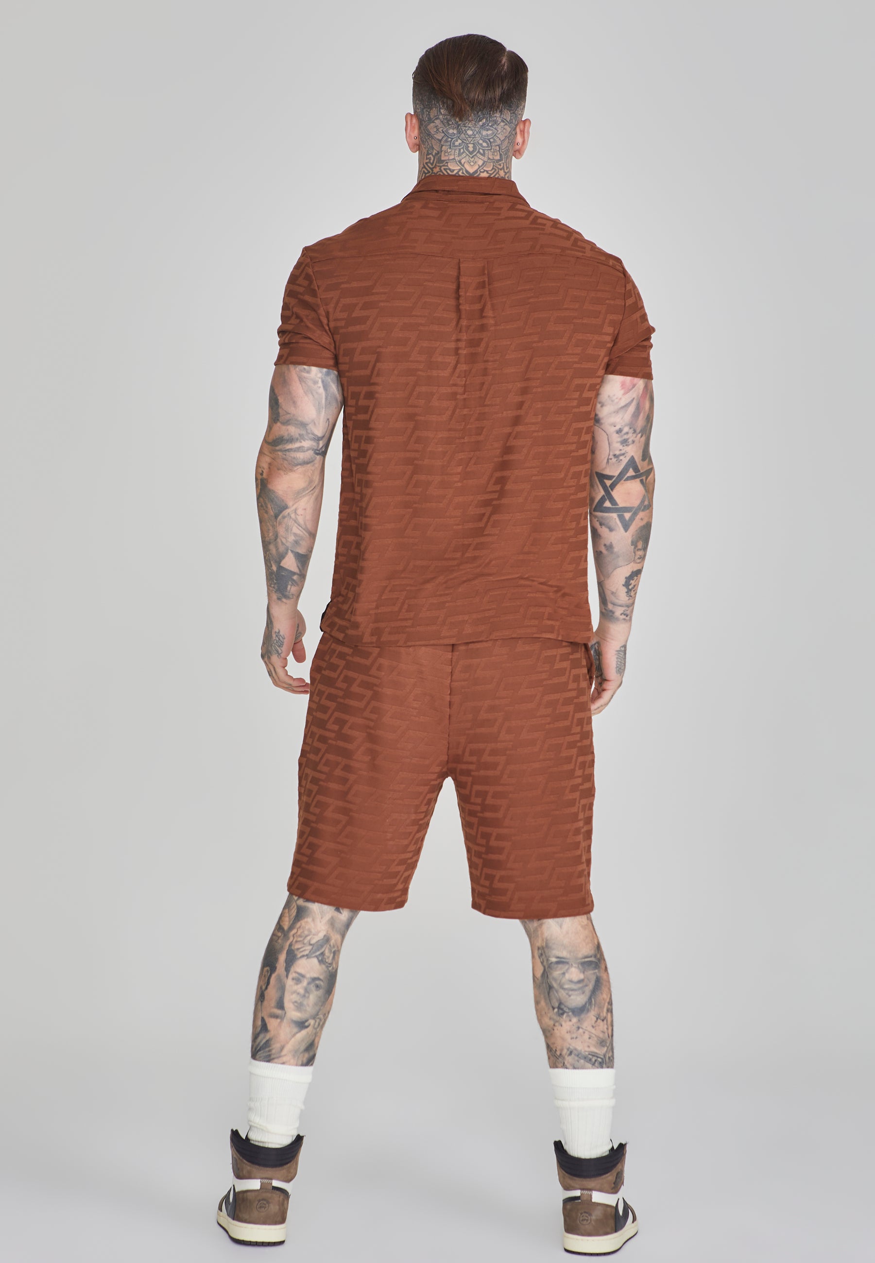 Towelling Shorts in Brown Shorts SikSilk