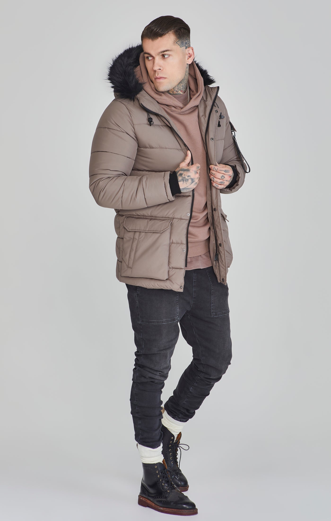 Parka in Beige Jacken SikSilk