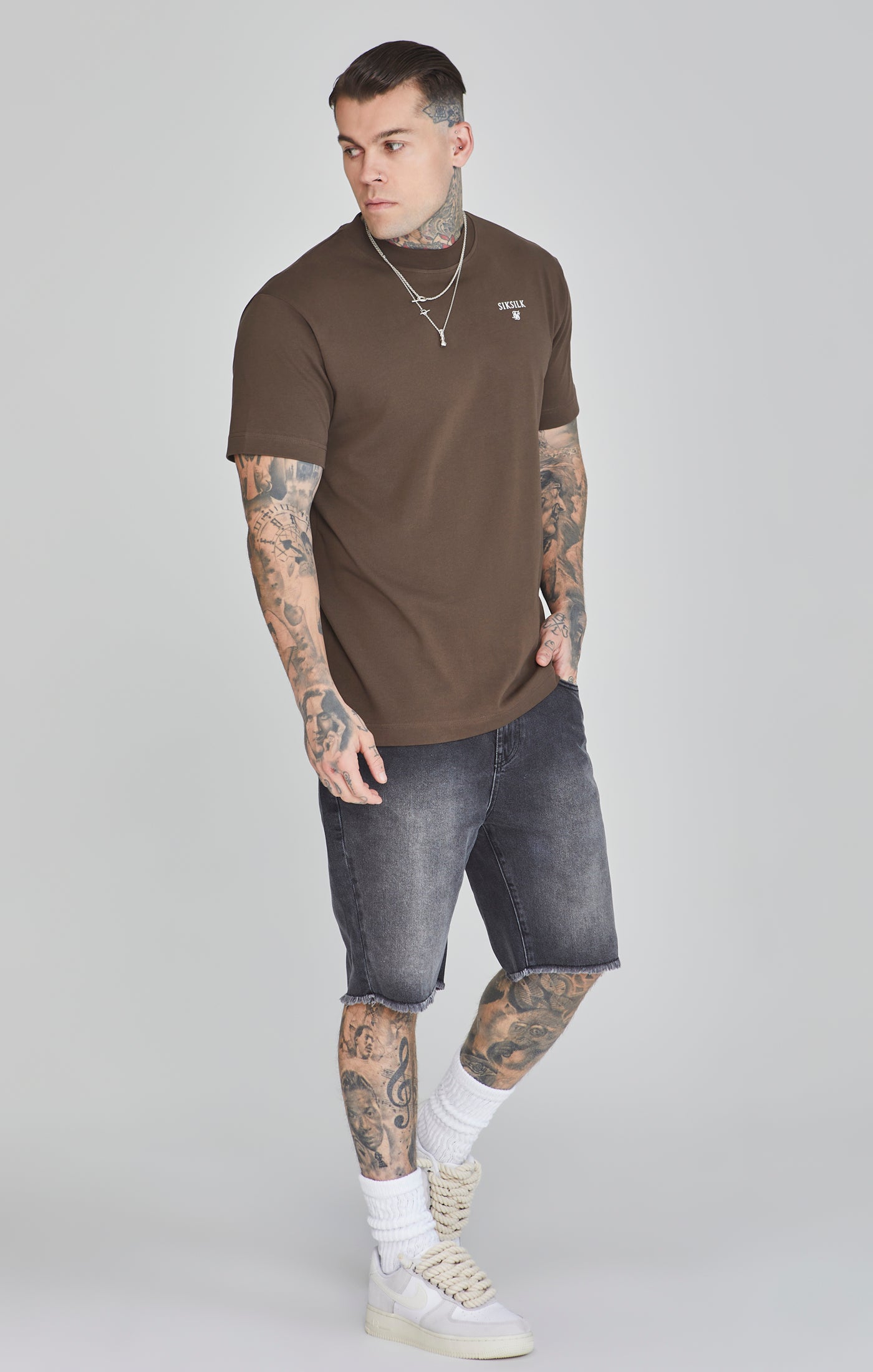 Graphic T-Shirt in Brown T-Shirts SikSilk