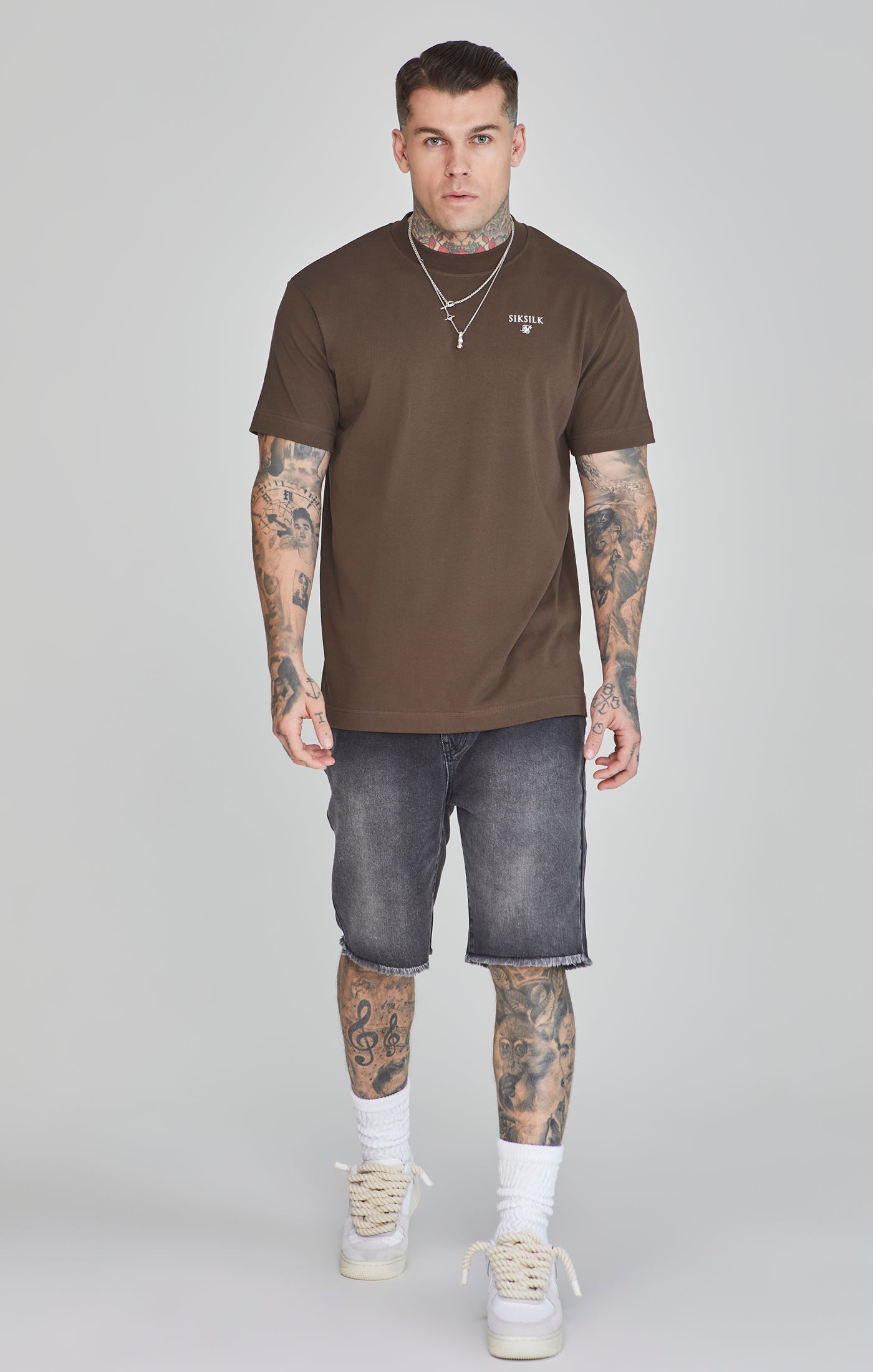 Graphic T-Shirt in Brown T-Shirts SikSilk