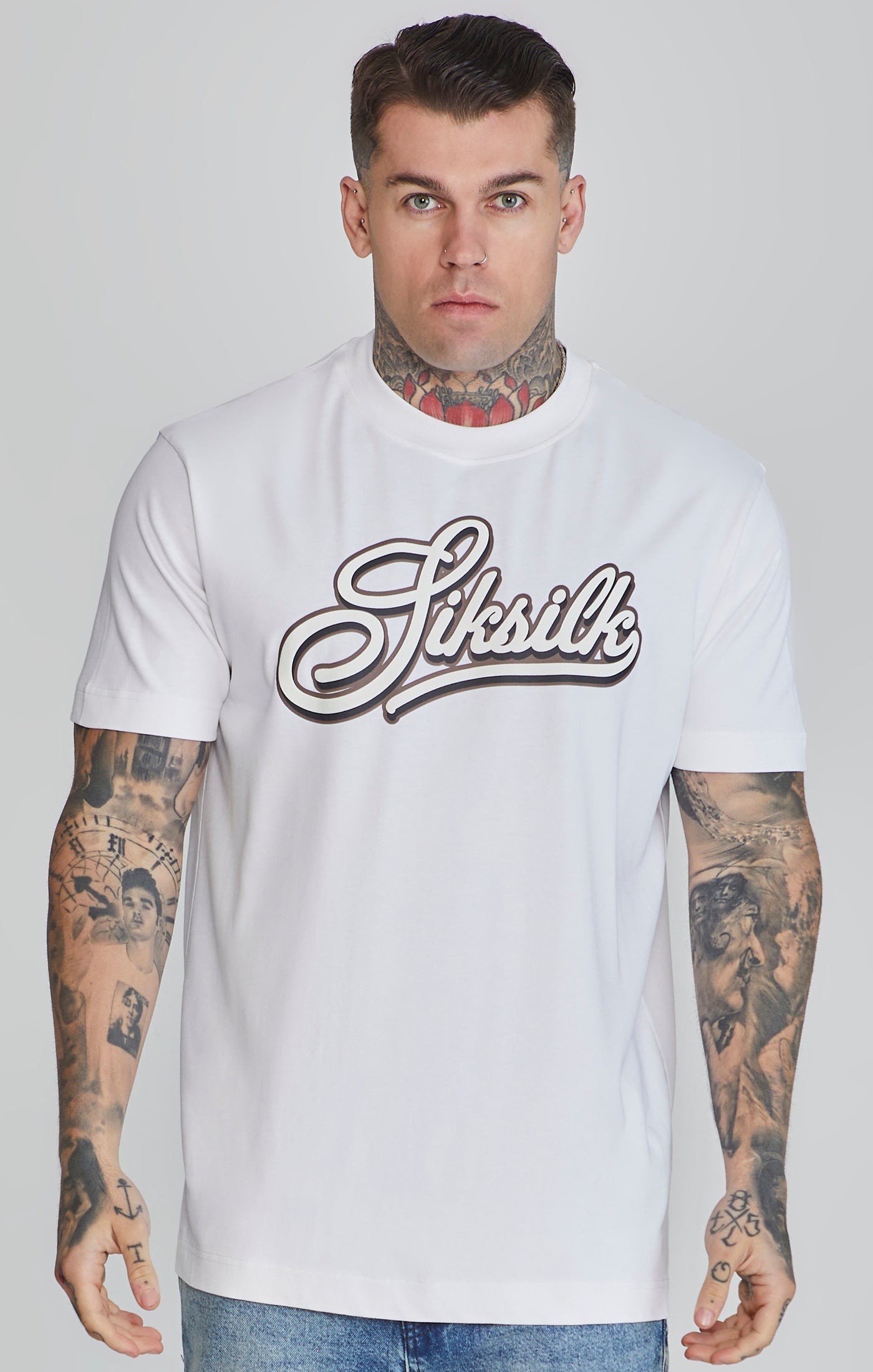 Logo T-Shirt in White T-Shirts SikSilk
