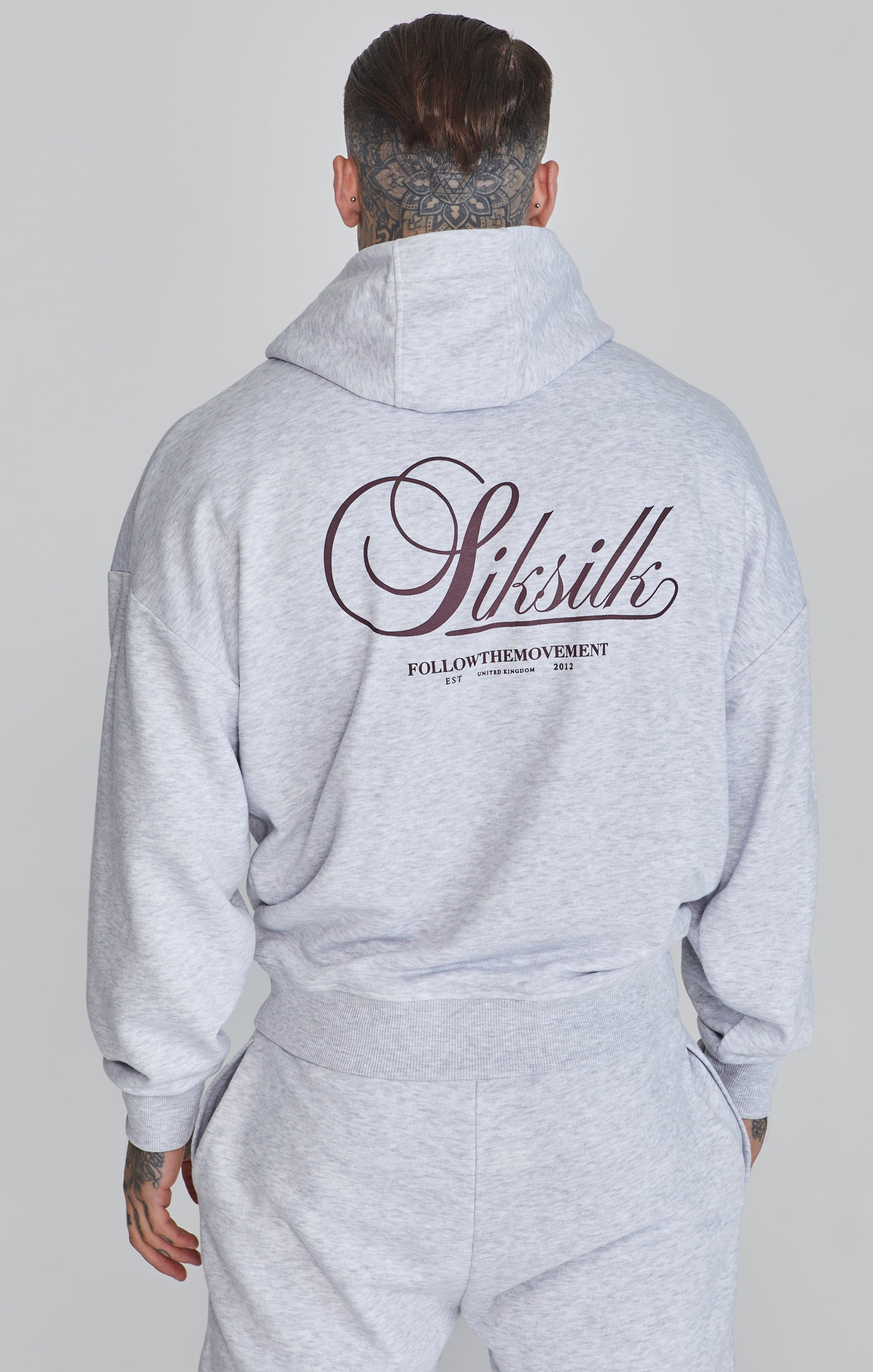 Graphic Hoodie in Snow Marl Kapuzenpullover SikSilk