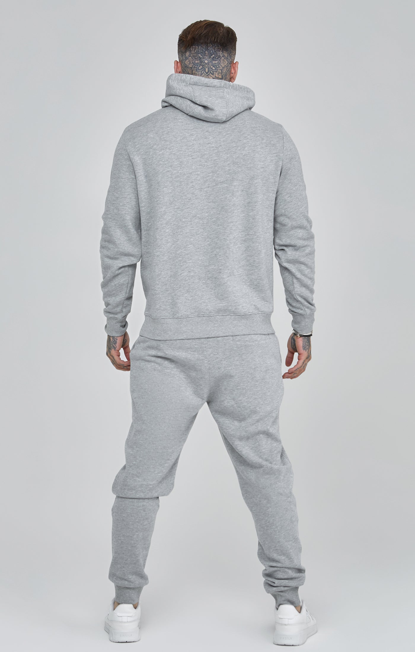Essentials Overhead Hoodie in Grey Marl Kapuzenpullover SikSilk