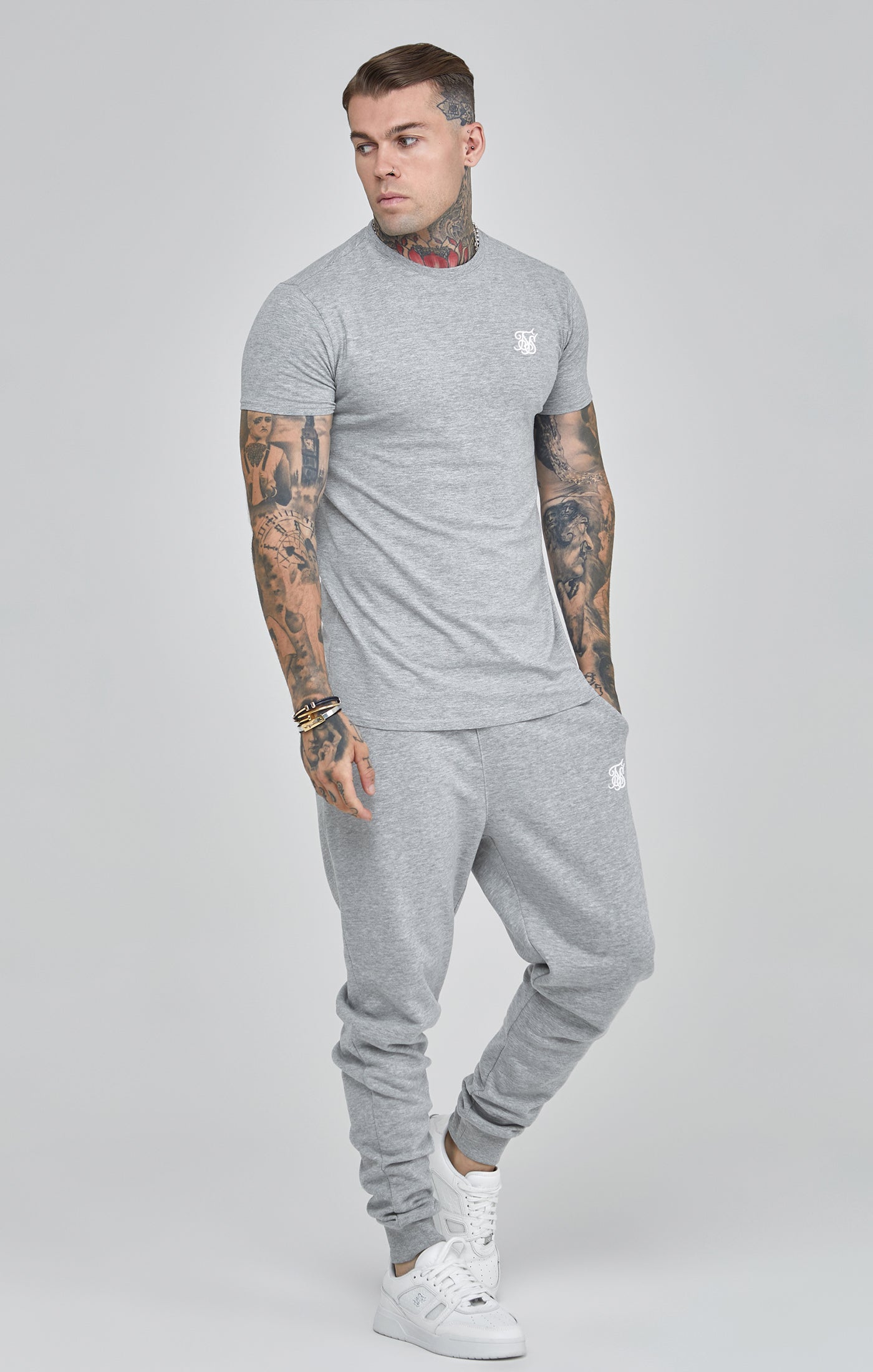 Essentials Joggers in Grey Marl Hosen SikSilk