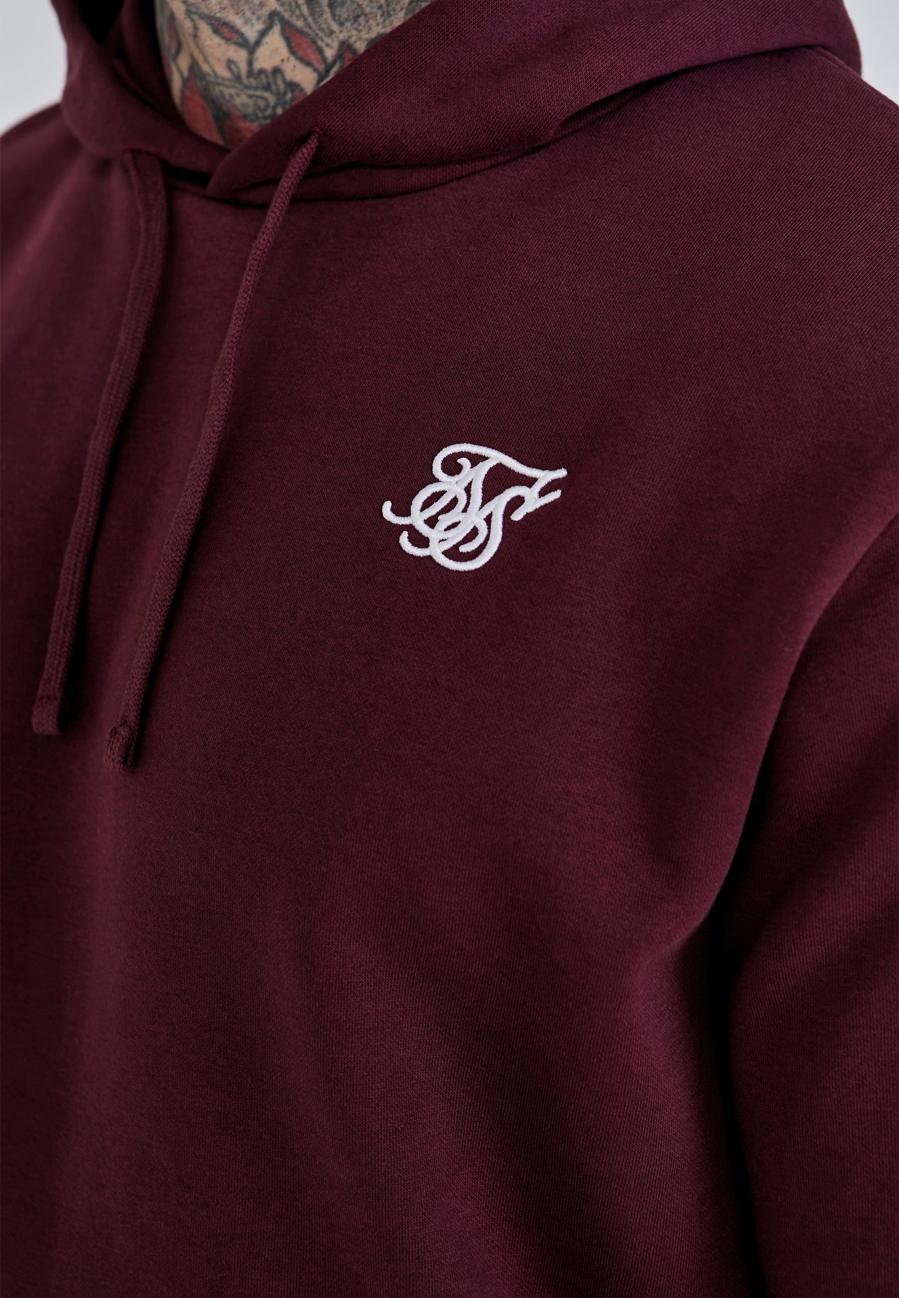 Essentials Hoodie in Burgundy Kapuzenpullover SikSilk