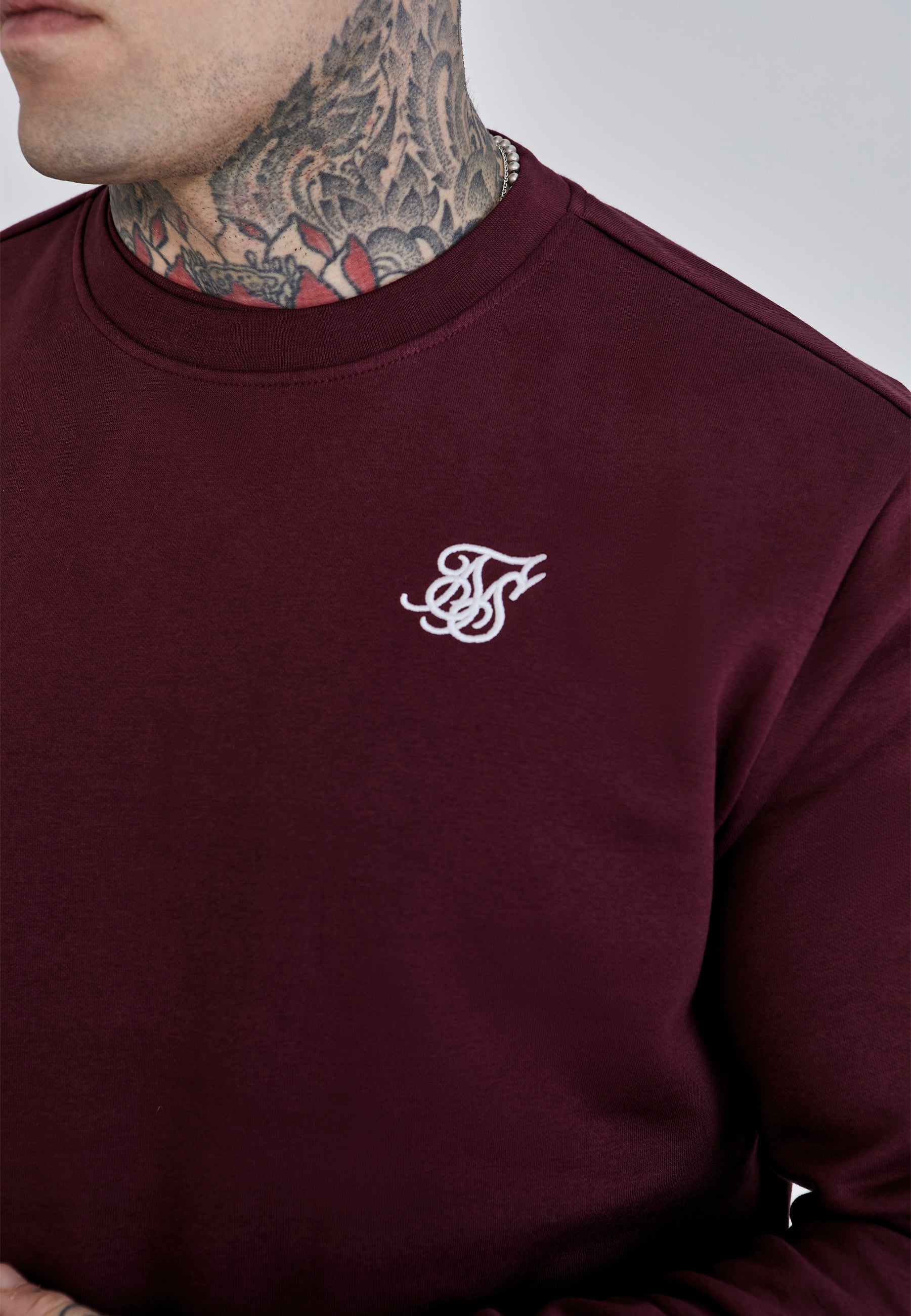 Essentials Sweater in Burgundy Sweatshirts SikSilk