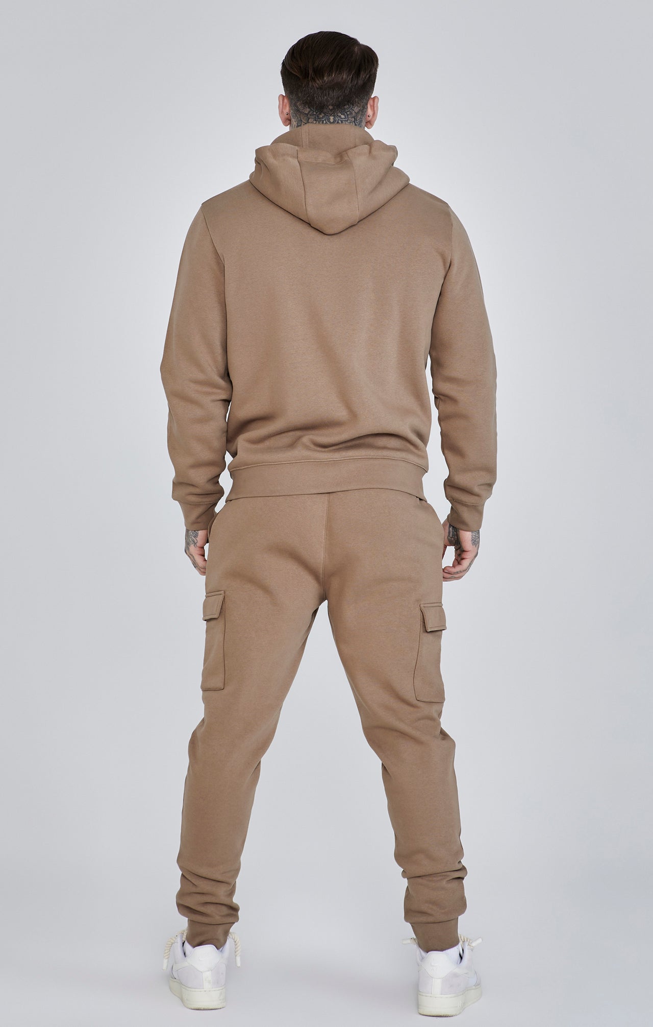 Essentials Full Zip Hoodie in Brown Kapuzenpullover SikSilk